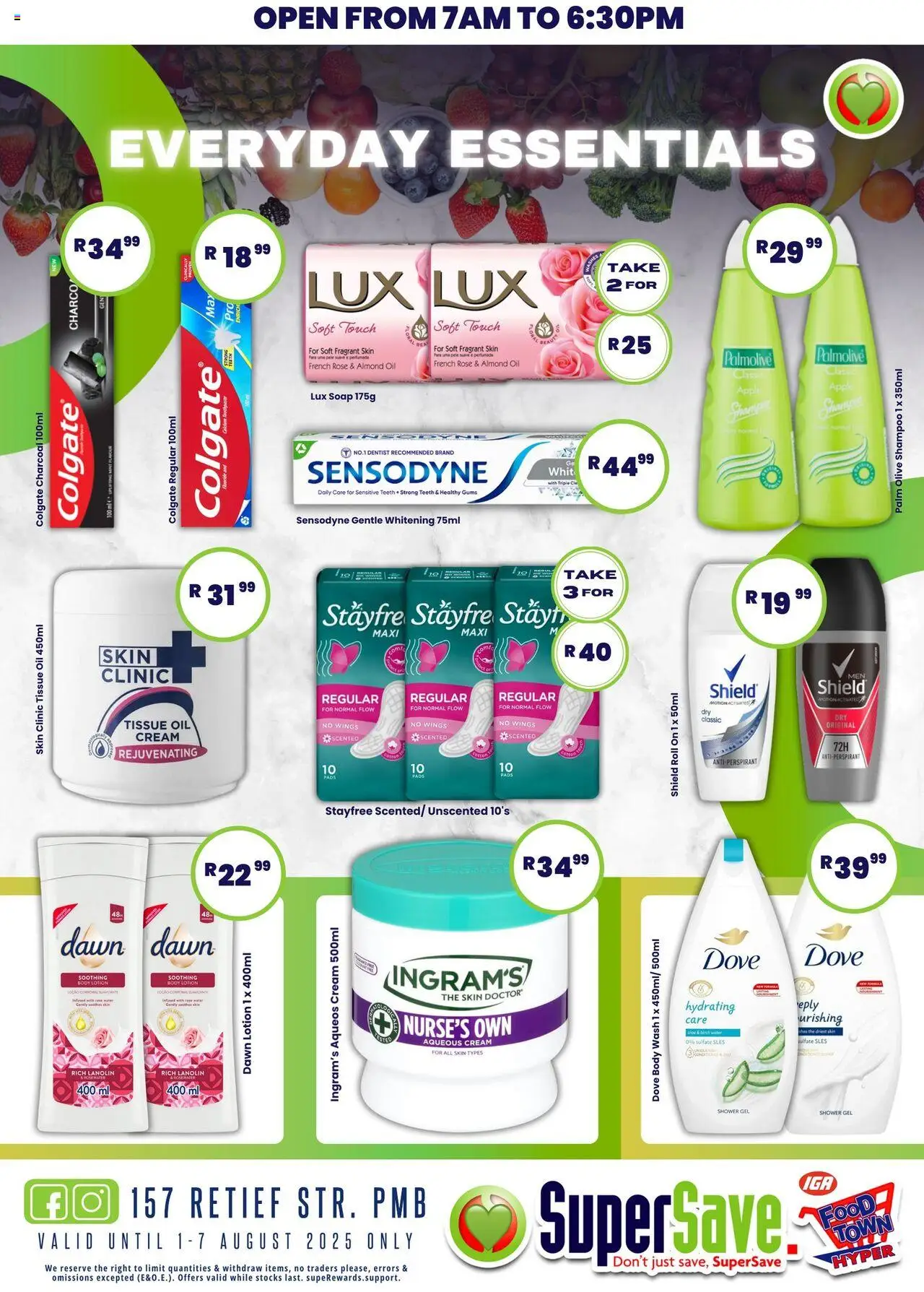 Super Save Specials │ valid from 08.08.2025 | Page: 17 | Products: Oil, Shower gel, Body wash, Lotion