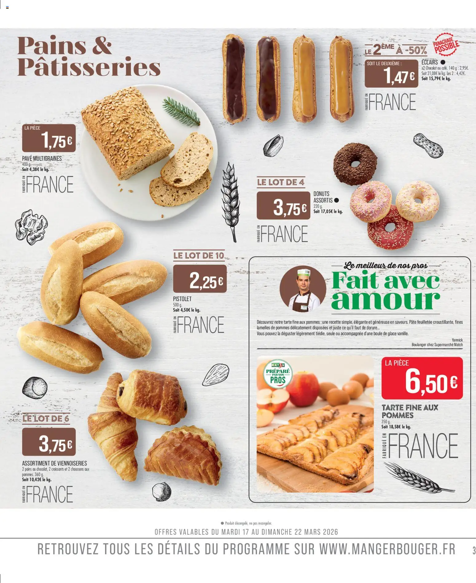 {H1} | Page: 5 | Produits: Pâte feuilletée, Chocolat, Pommes, Chaussons