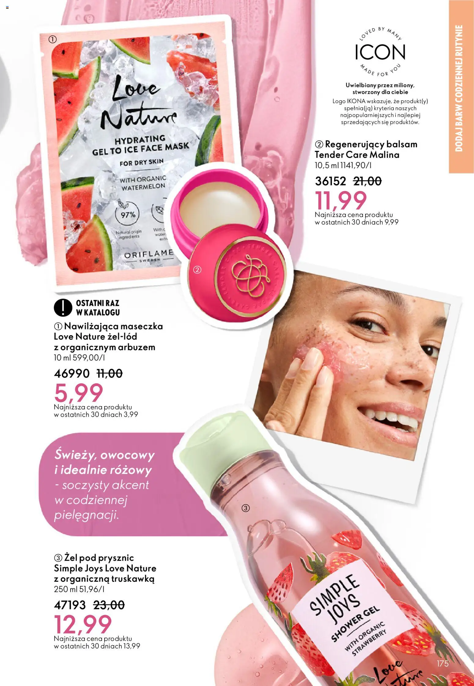 Oriflame Katalog 3 2026 od 11.02.2026 | Strona: 175 | Produkty: Malina, Prysznic, Żel pod prysznic