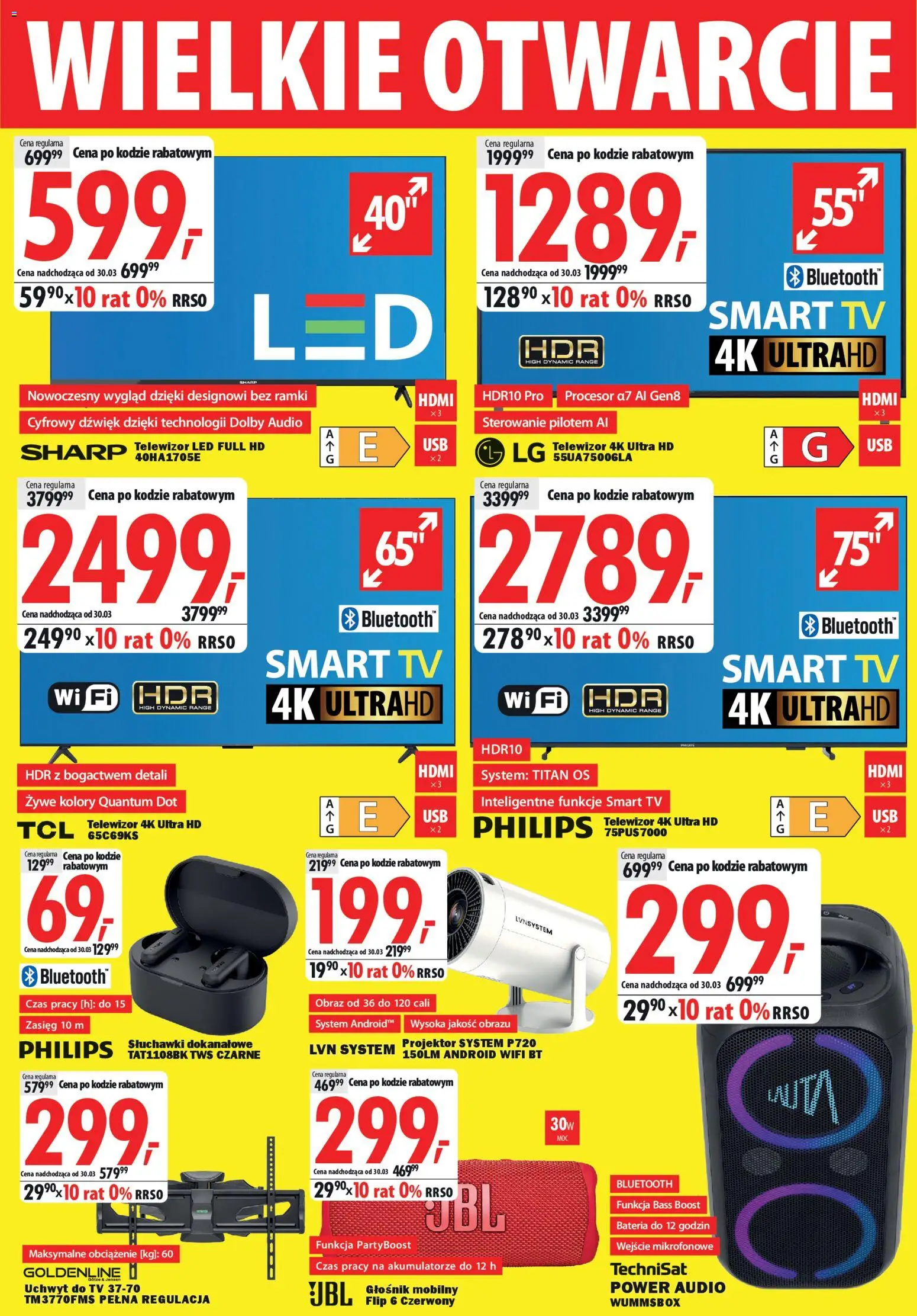 Mediaexpert promocje - Wielkie otwarcie Przemyśl od 19.03.2026 | Strona: 2 | Produkty: Telewizor, Audio, Słuchawki, Głośnik