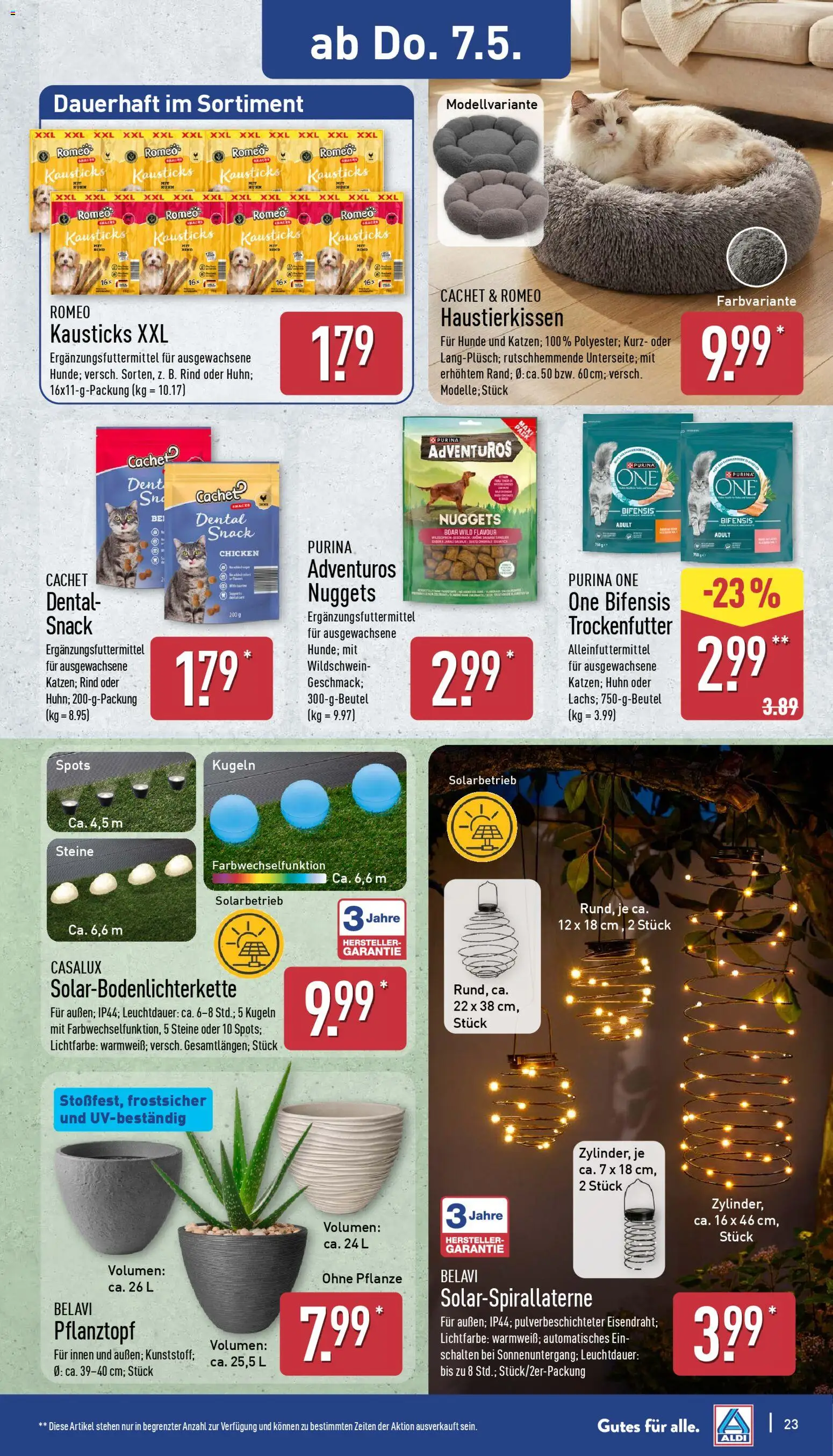 Aldi Prospekt 	 – gültig ab 04.05.2026 | Seite: 23 | Produkte: Purina one, Belavi