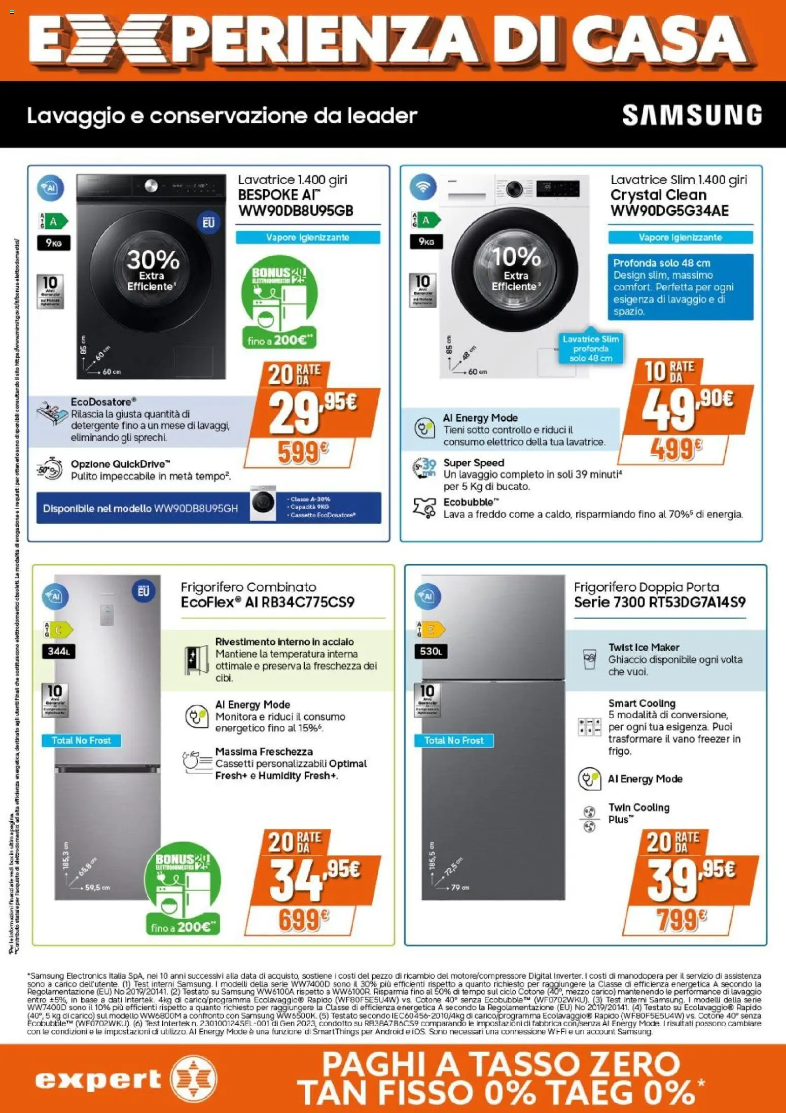 Volantino Expert del 09.04.2026 | Pagina: 22 | Prodotti: Freezer, Lavatrice, Data, Frigorifero