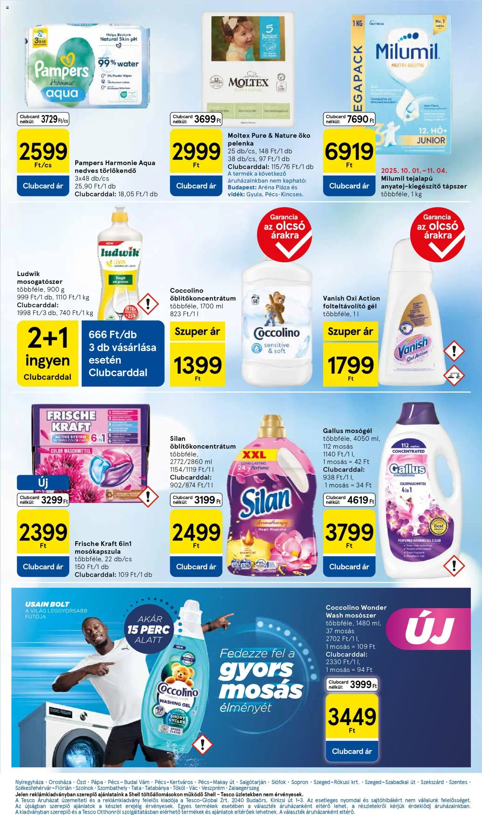 Tesco akciós ujság - amely érvényes a következő dátumtól: 30.10.2025 | Oldal: 27 | Termékek: Mosógél, Pelenka, Folteltávolító, Mosószer