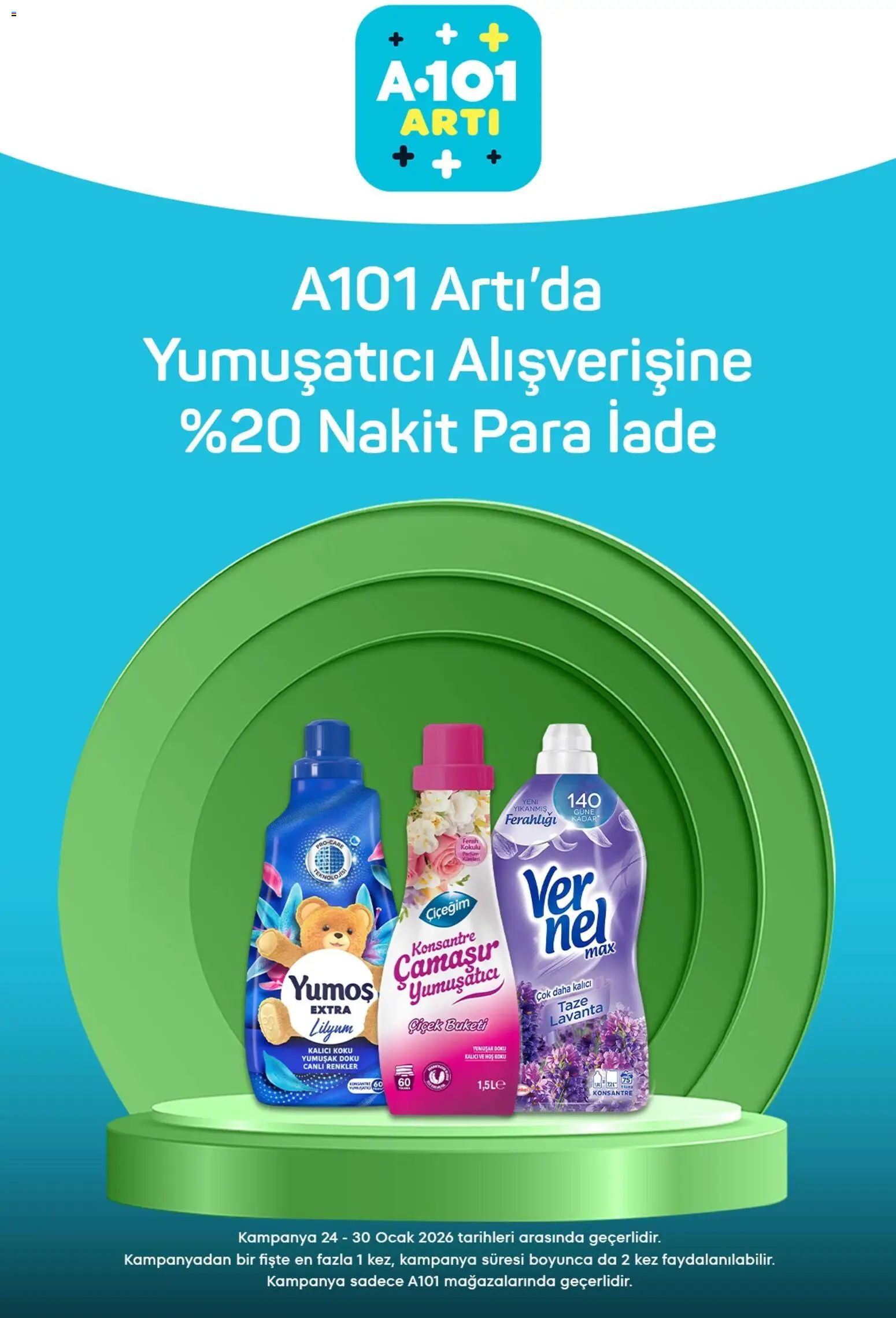 A101 Arti - 24.01.2026 tarihinden itibaren geçerlidir | Sayfa: 9 | Ürünler: Yumuşatıcı, Parfüm, Koku, Ocak