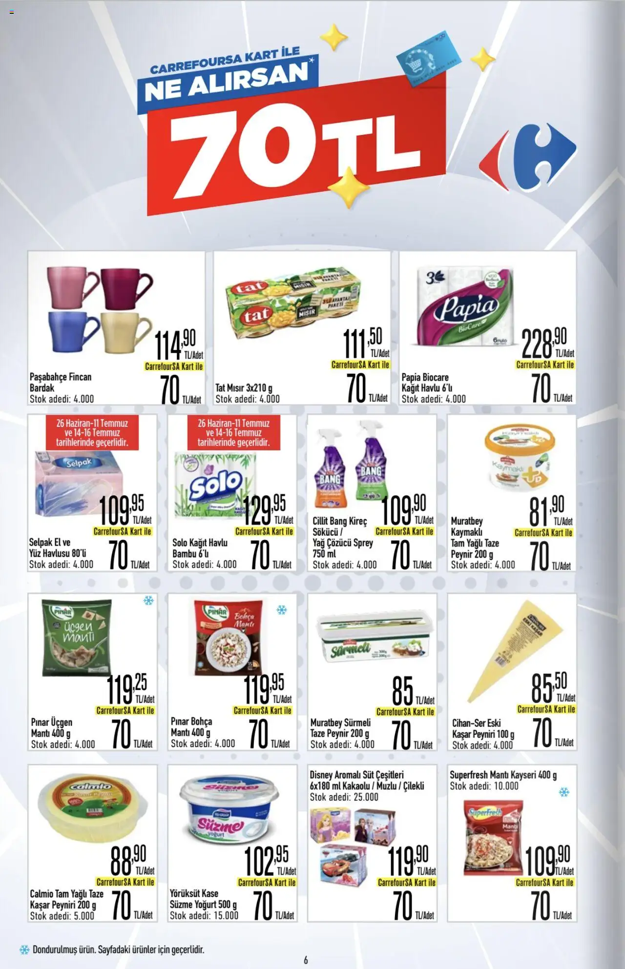 CarrefourSA Katalog - 26.06.2025 tarihinden itibaren geçerlidir | Sayfa: 6 | Ürünler: Peynir, Yağ, Zselatin, Yüz havlusu
