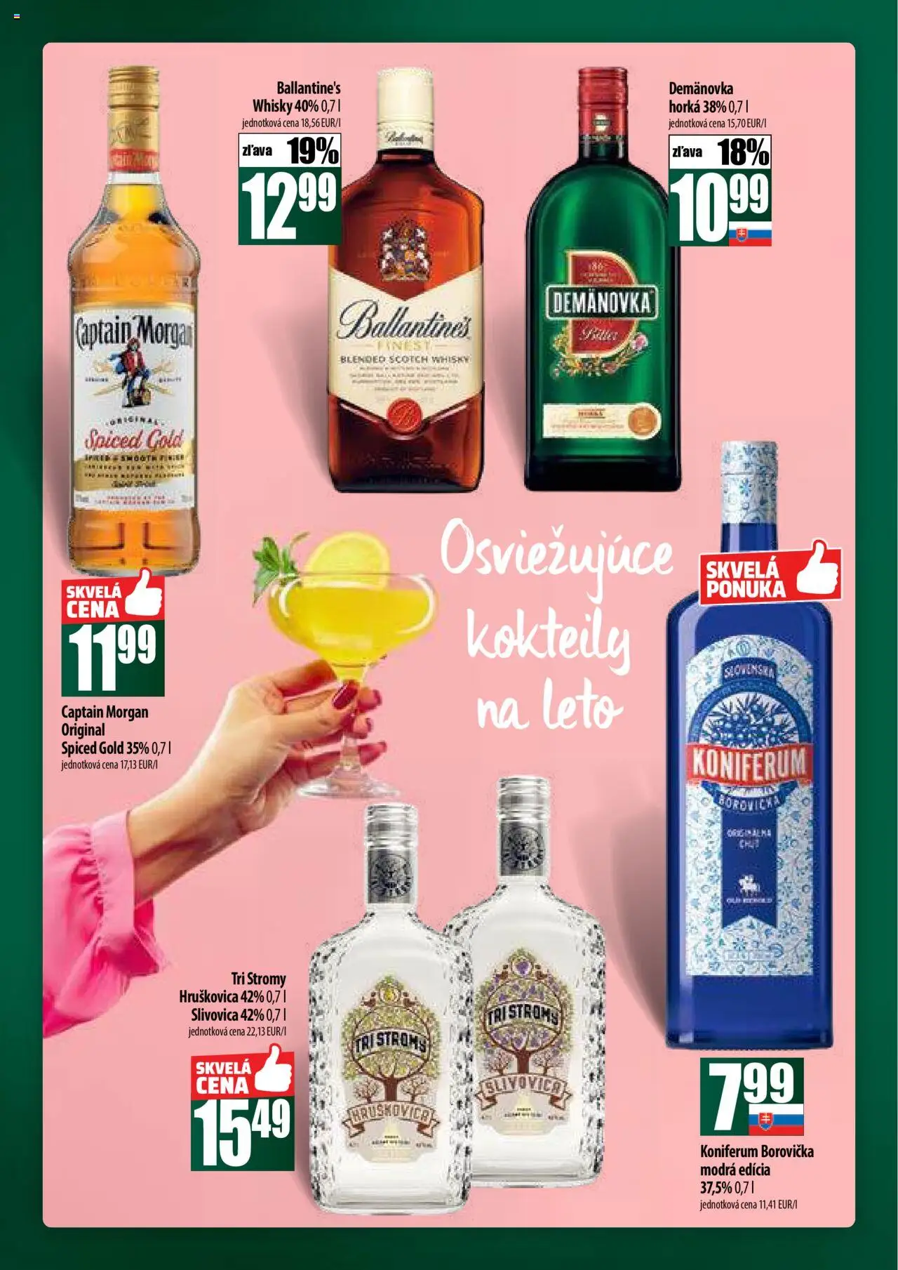COOP Jednota široká ponuka │ platný od 24.07.2025 | Strana: 50 | Produkty: Borovička, Koniferum, Slivovica, Whisky