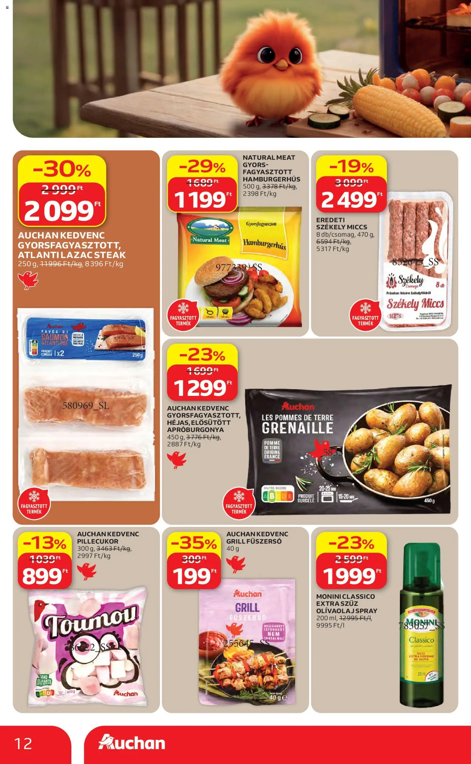 Auchan akciós ujság - amely érvényes a következő dátumtól: 30.04.2026 | Oldal: 12 | Termékek: Grill, Pillecukor