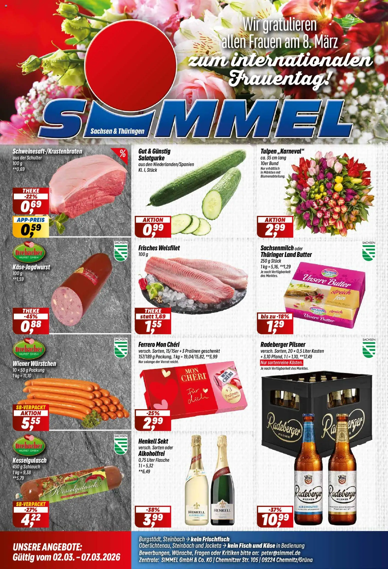 Simmel Prospekt 	 – gültig ab 02.03.2026 | Seite: 1 | Produkte: Butter, Theke, Wurst, Radeberger pilsner