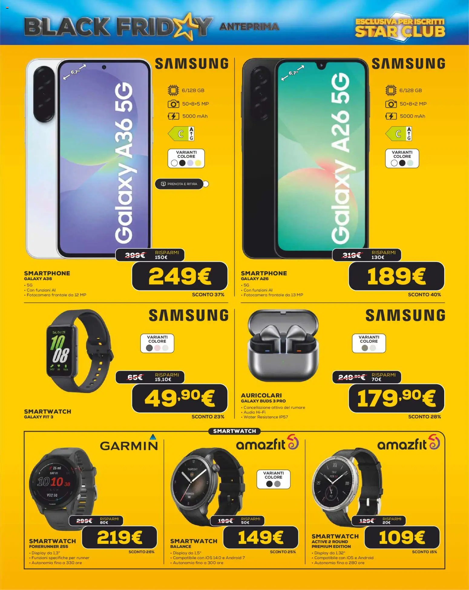 Volantino Euronics del 31.10.2025 | Pagina: 2 | Prodotti: Auricolari, Audio, Fotocamera, Smartwatch