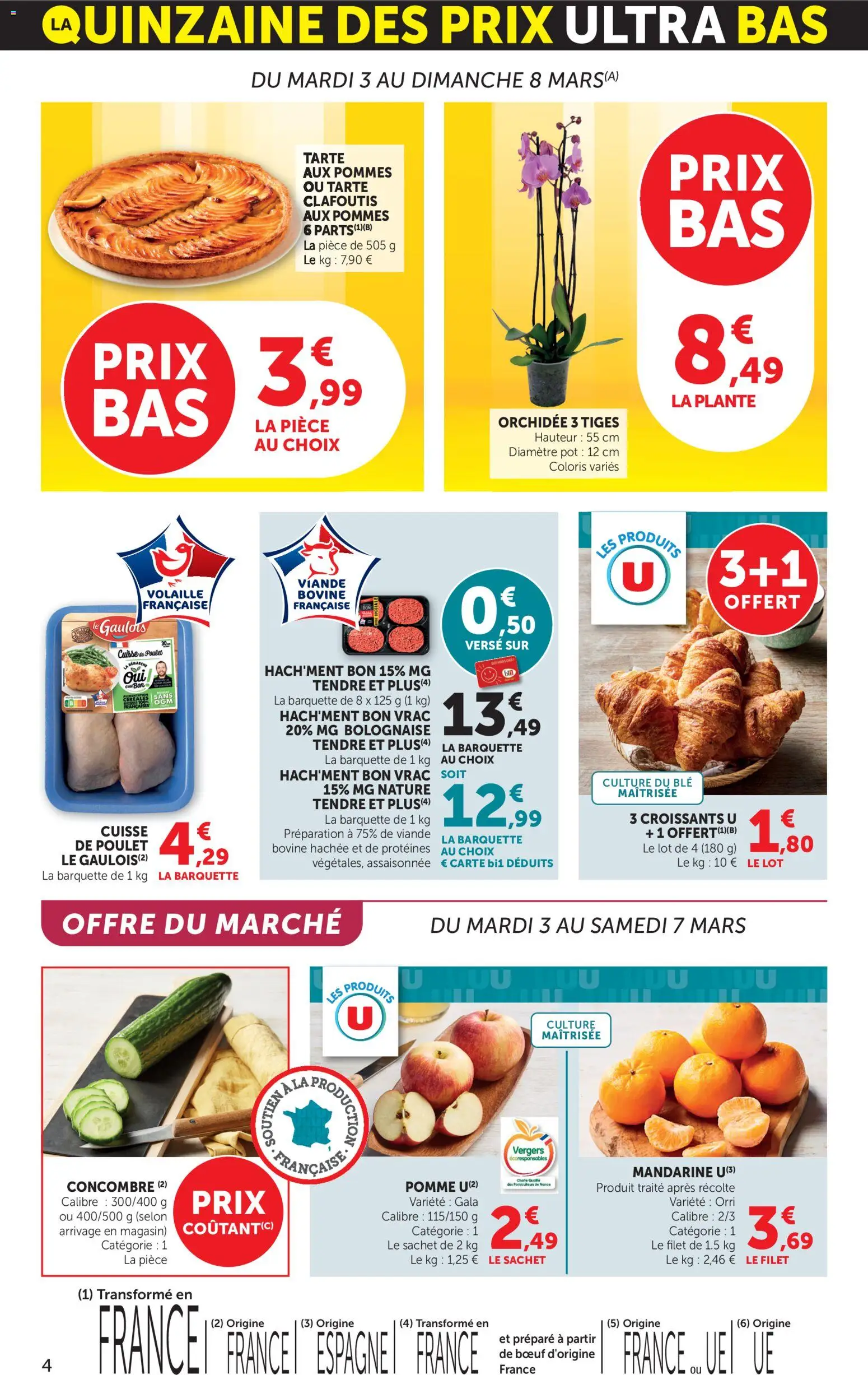{H1} | Page: 4 | Produits: Pomme, Volaille, Viande, Tarte aux pommes