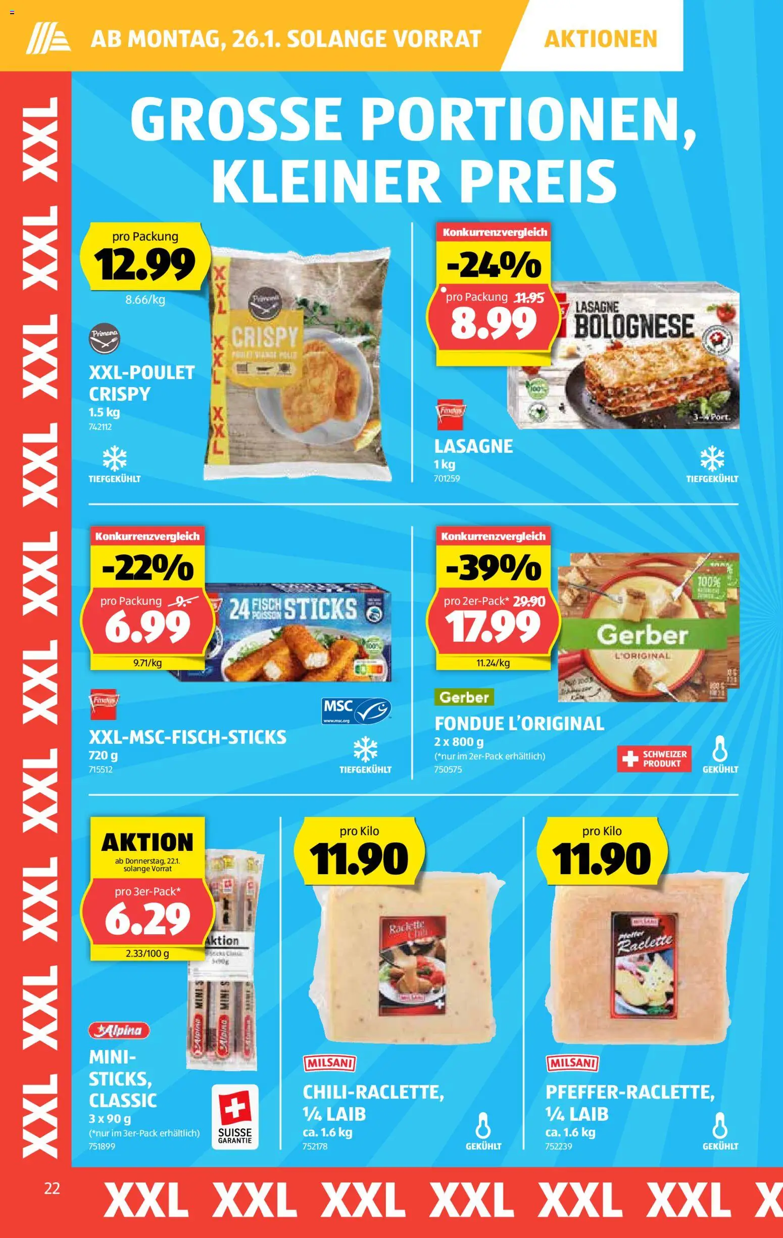Aldi Aktionen – gültig ab 22.01.2026 | Seite: 23 | Produkte: Fisch, Raclette, Fondue