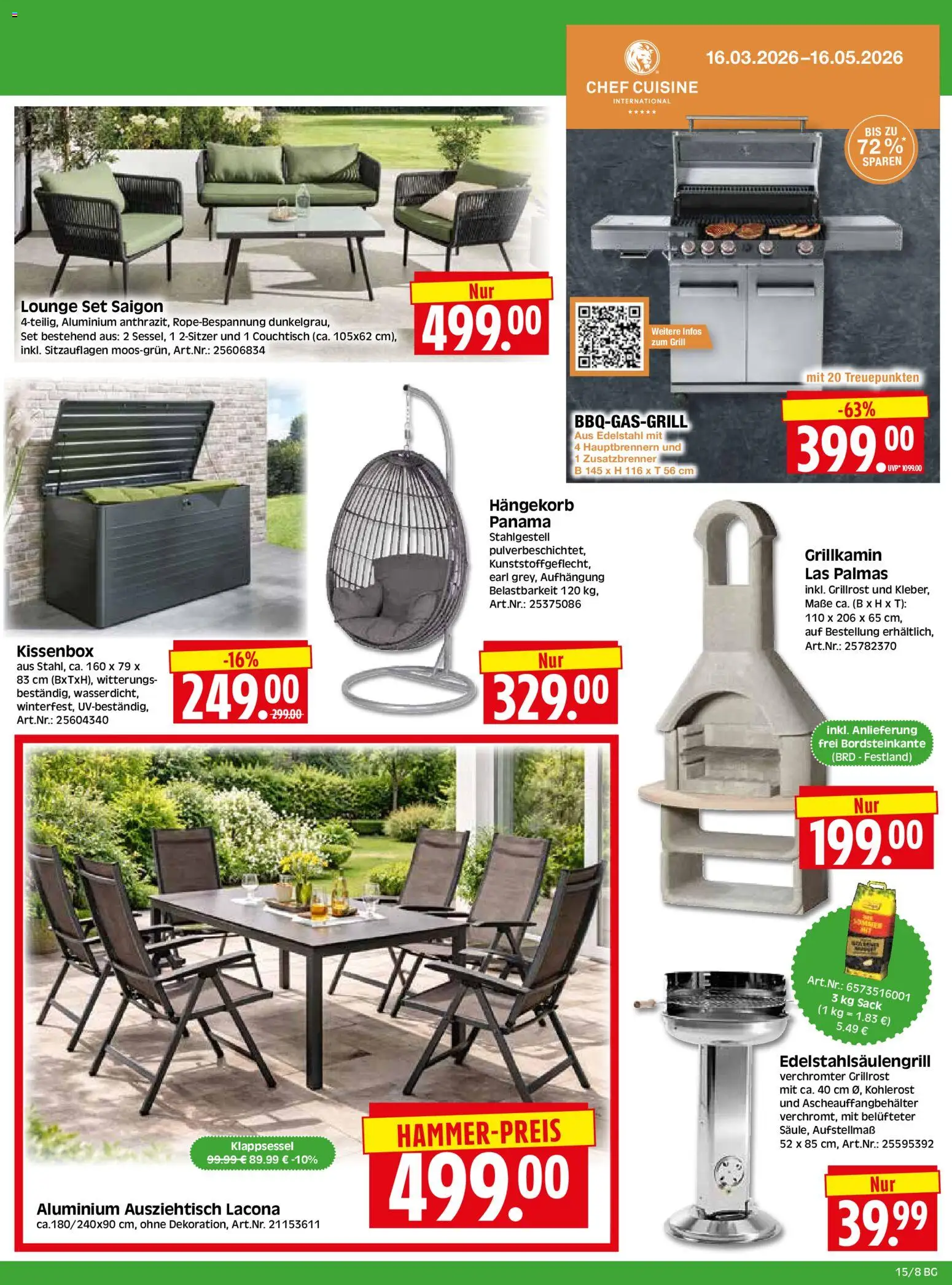 HERKULES - Bau & Garten – gültig ab 07.04.2026 | Seite: 8 | Produkte: Grill, Couchtisch