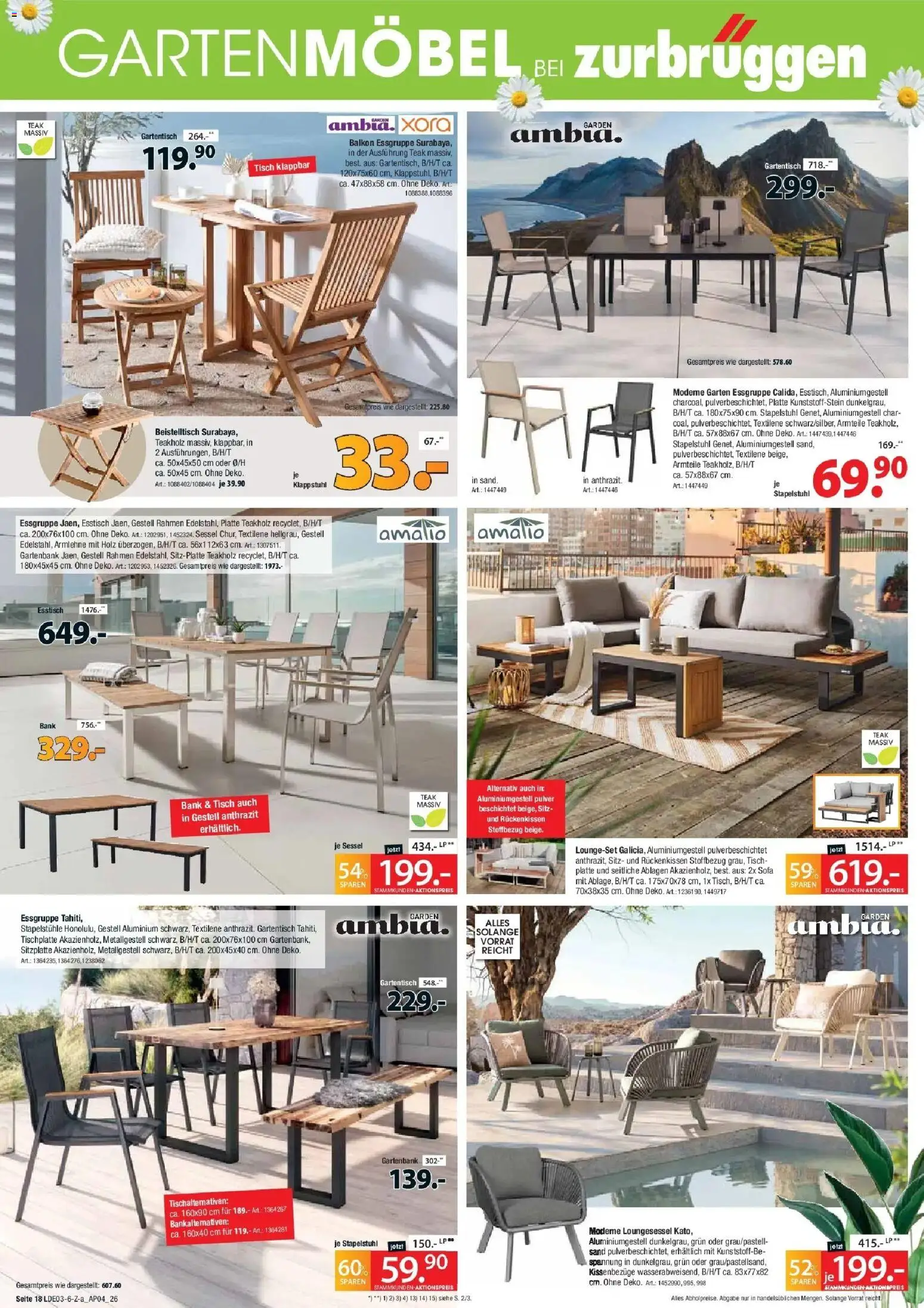 Zurbrüggen Best Deals Jetzt richtig sparen – gültig ab 28.03.2026 | Seite: 18 | Produkte: Beistelltisch, Esstisch, Essgruppe, Gartenmöbel