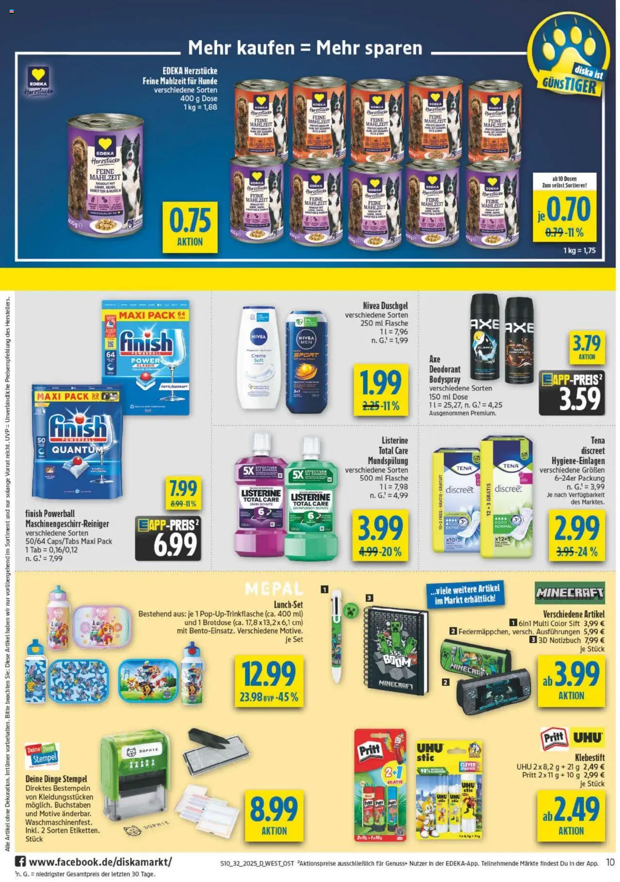 Diska - diska Angebote Bayern KW32 - gültig ab dem 04.08.2025 | Seite: 10 | Produkte: Finish, Creme, Notizbuch, Listerine