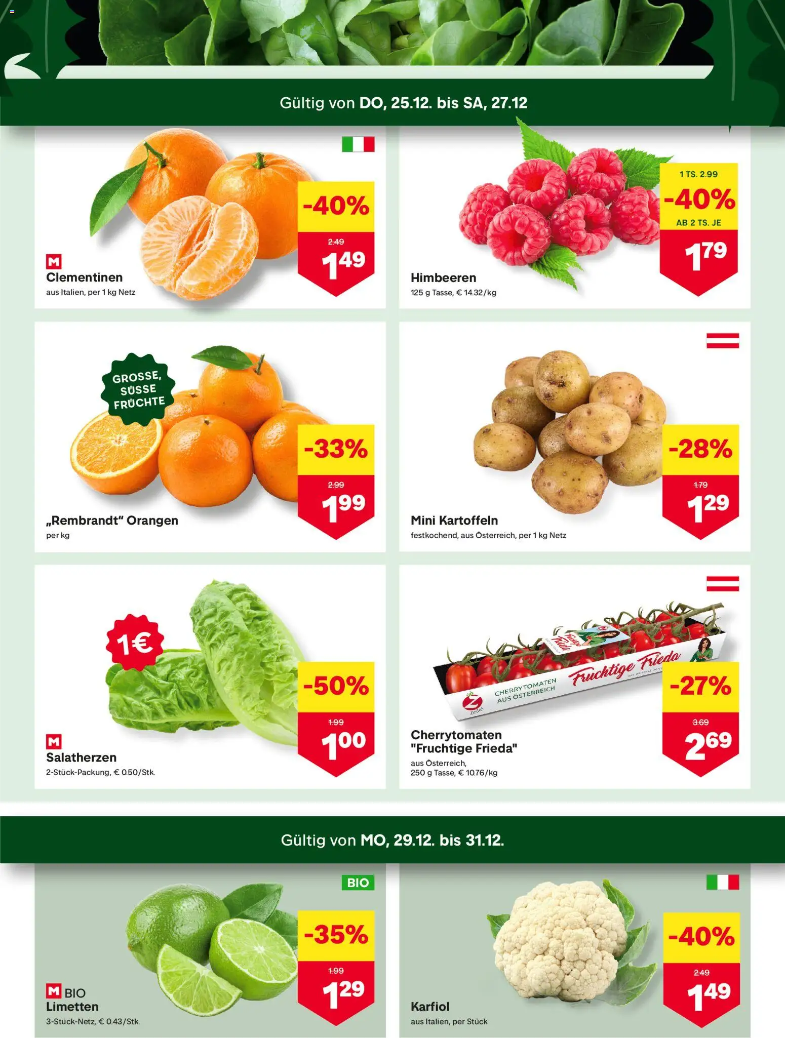 MPREIS Flugblatt gültig ab 25.12.2025 | Seite: 2 | Produkte: Kartoffeln, Orangen