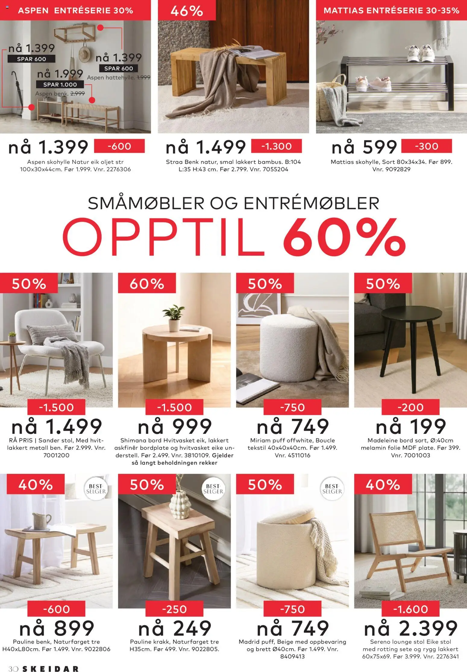 {H1} | Side: 30 | Produkter: Gown, Puff, Benk, Bord