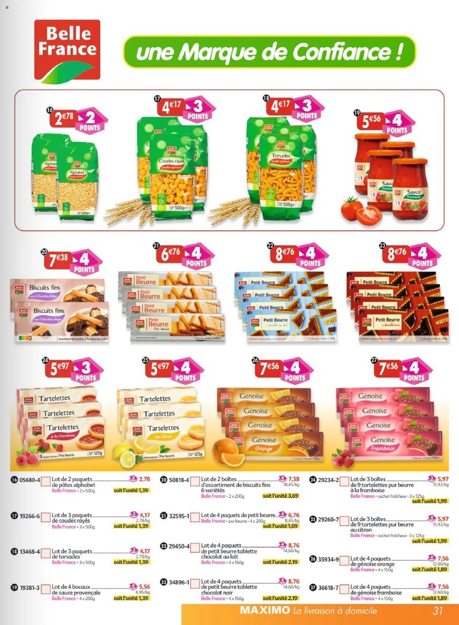 {H1} | Page: 31 | Produits: Tablette, Framboise, Orange, Biscuits