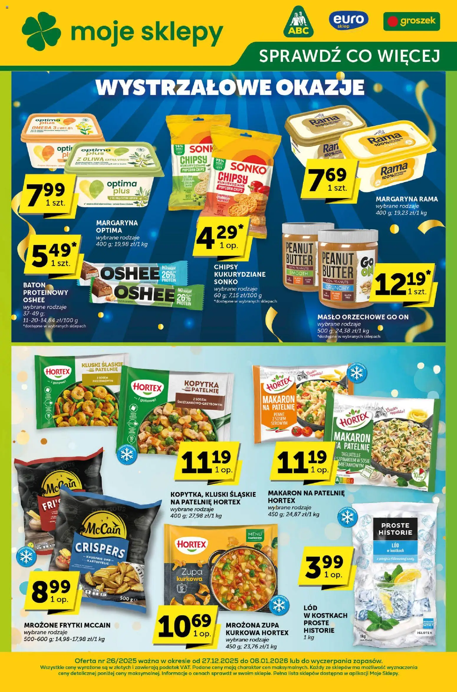 Groszek Gazetka - Sprawdź, co więcej od 27.12.2025 | Strona: 1 | Produkty: Oliwa extra virgin, Zupa, Popcorn, Makaron