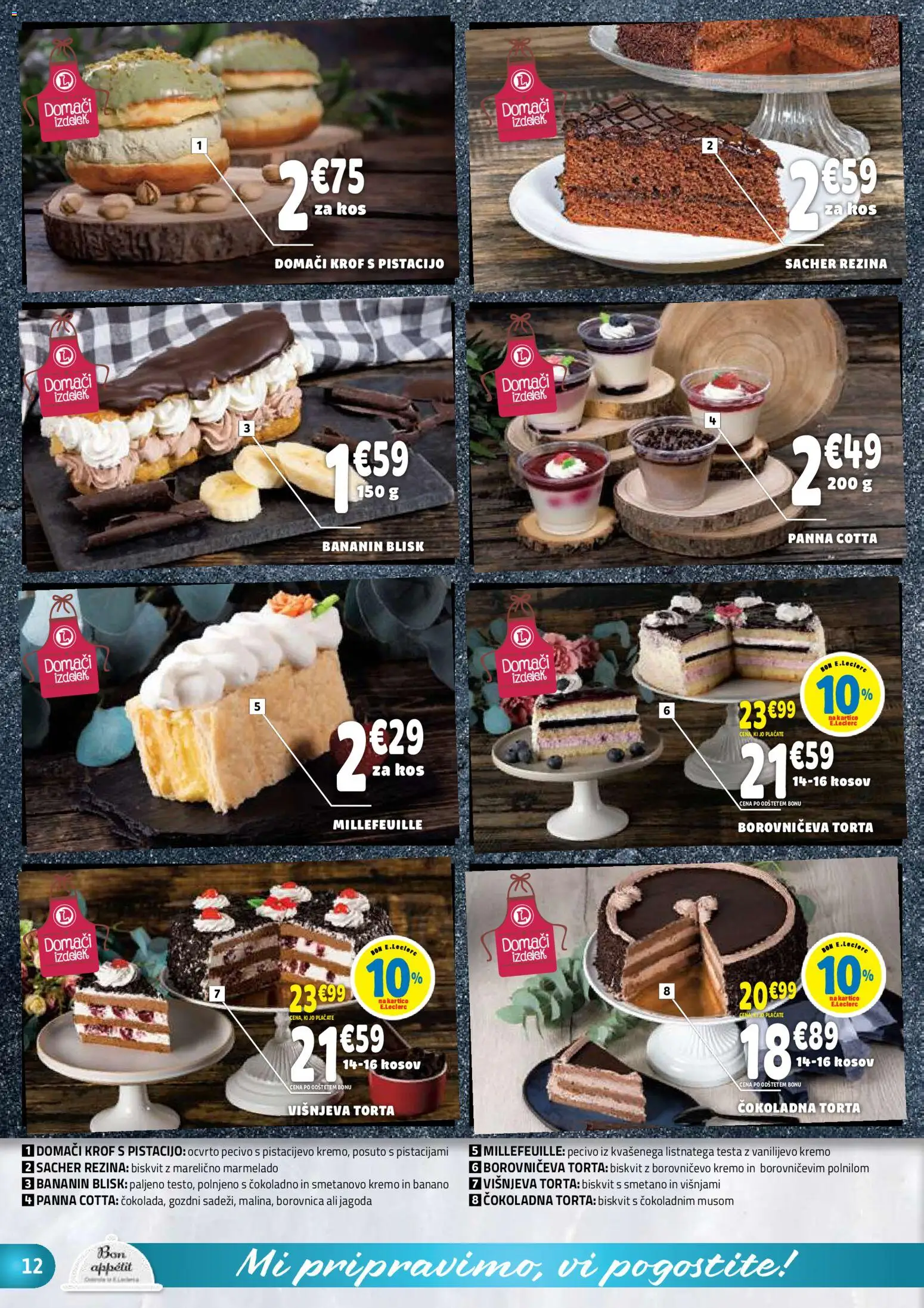 Novi E.leclerc katalog ponudbe – veljaven od 21.01.2026 | Stran: 12 | Izdelki: Torta, Kos