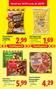 Harvest Basket Aardappel- partjes XXL, Potato wedges, 1 kg - Voorbeeld van een folder van Lidl, geldig van 14.01.2026 | Pagina: 24 | Producten: Pizza, Aardappel
