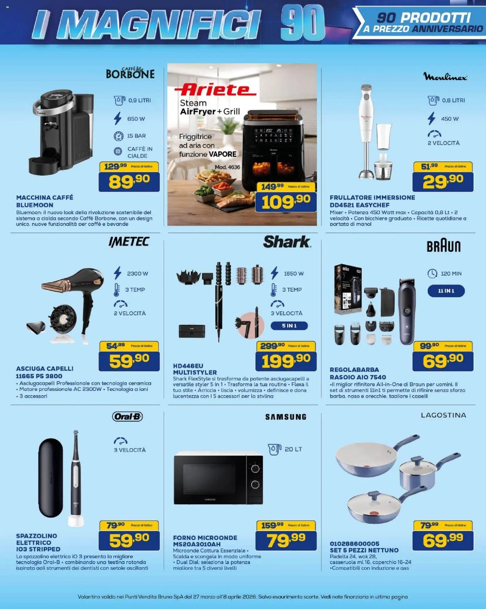 Volantino BRUNO del 27.03.2026 | Pagina: 10 | Prodotti: Microonde, Caffè, Frullatore, Friggitrice