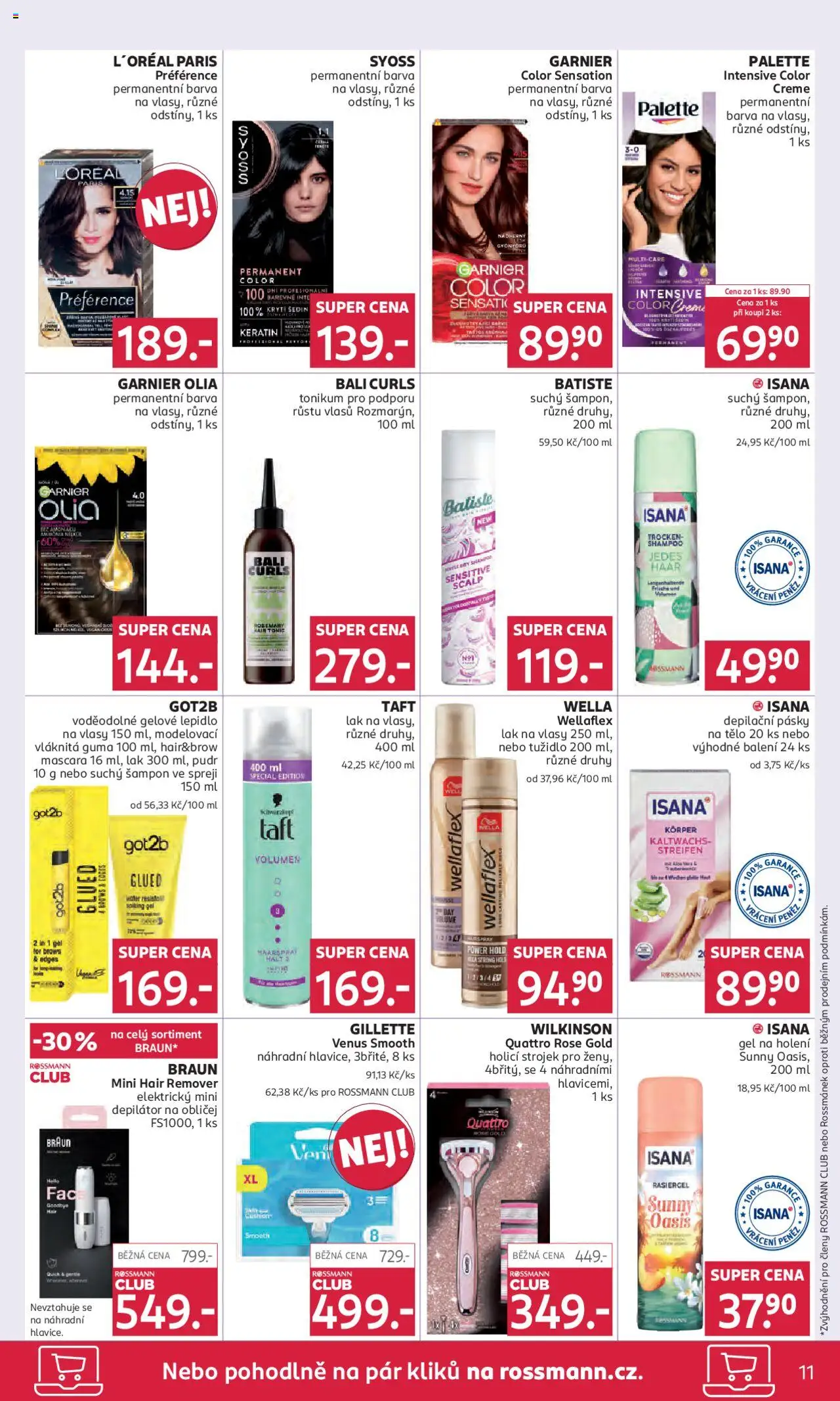 Rossmann leták od 10.09.2025 | Strana: 11 | Produkty: Depilační pásky, Tonic, Pudr, Garnier Color Sensation