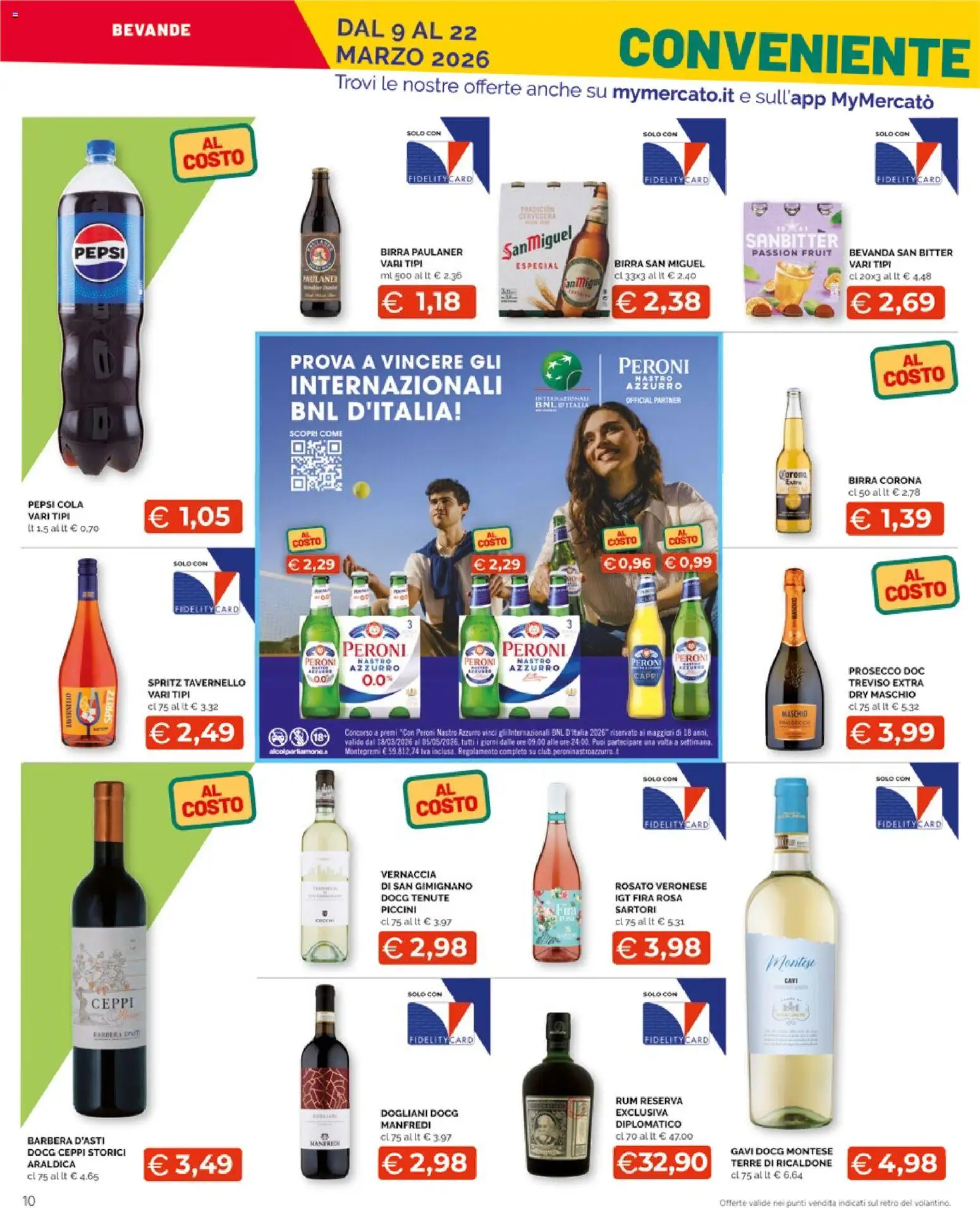 Volantino Mercatò del 09.03.2026 | Pagina: 10 | Prodotti: Birra, Prosecco, Rum, Pepsi