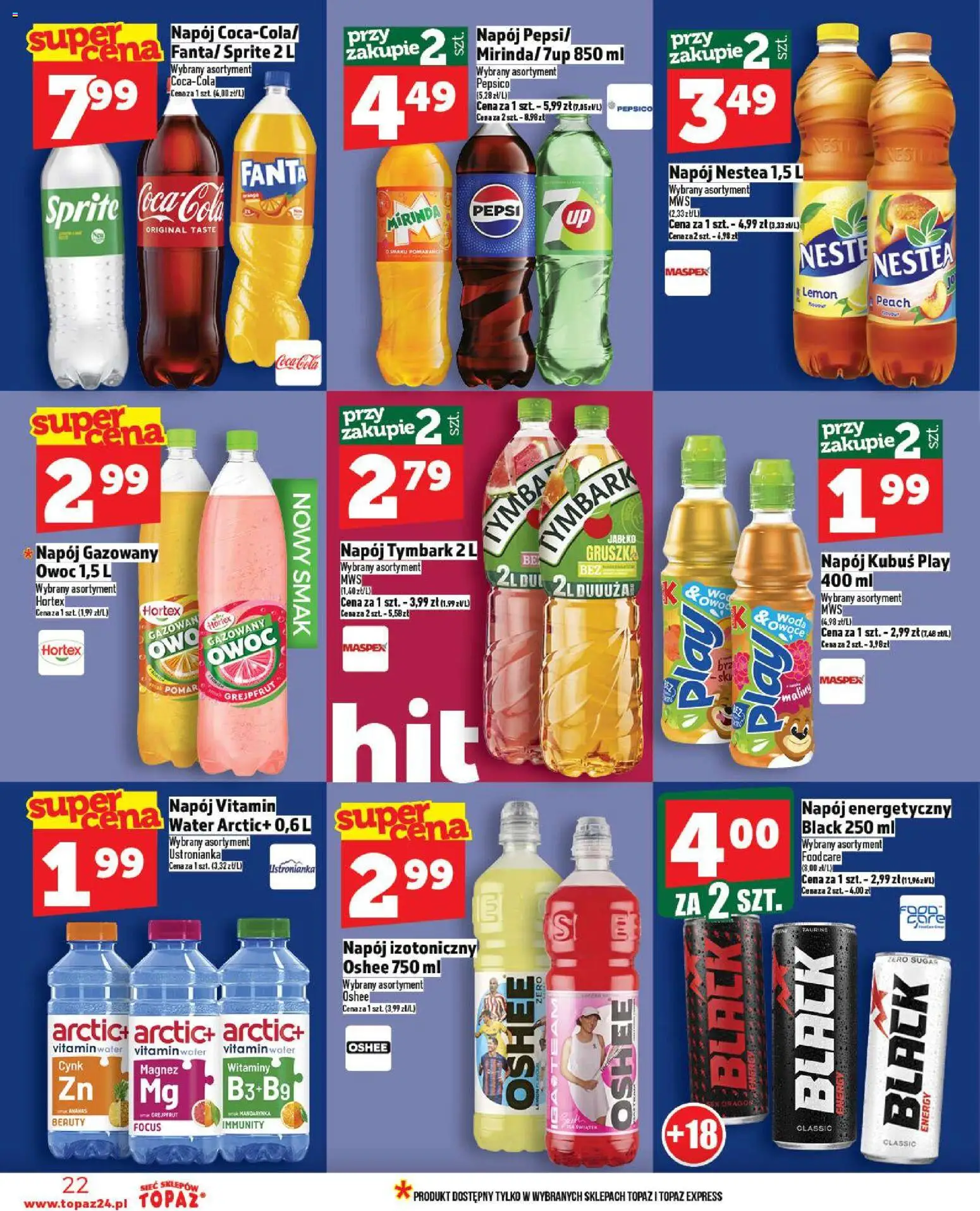 Topaz Gazetka - Ceny małe na stałe od 13.11.2025 | Strona: 22 | Produkty: Gruszka, Sprite, Ananas, Owoce
