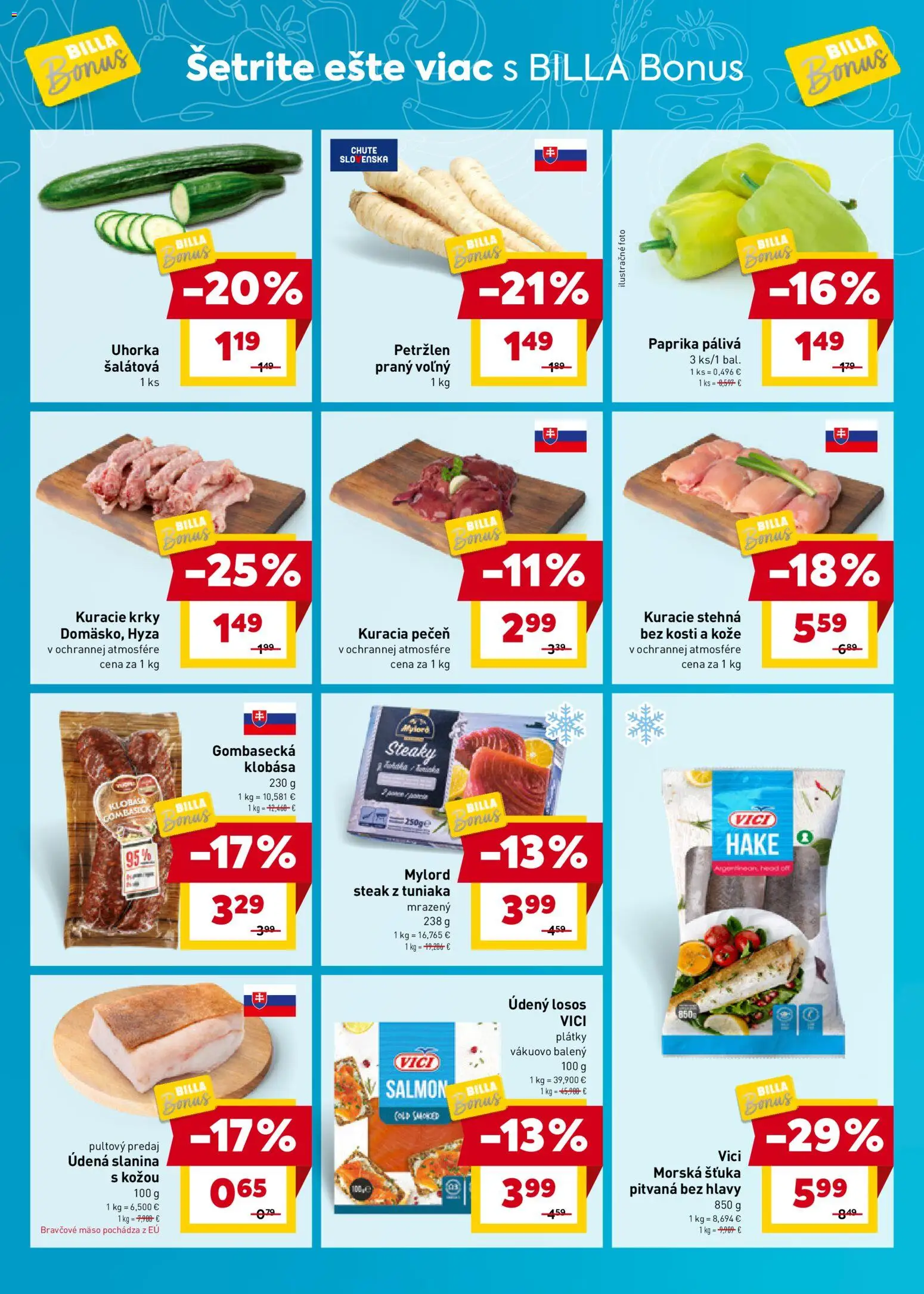 Nové Billa akcie – leták je platný od 18.02.2026 | Strana: 2 | Produkty: Paprika, Losos, Bravčové mäso, Petržlen