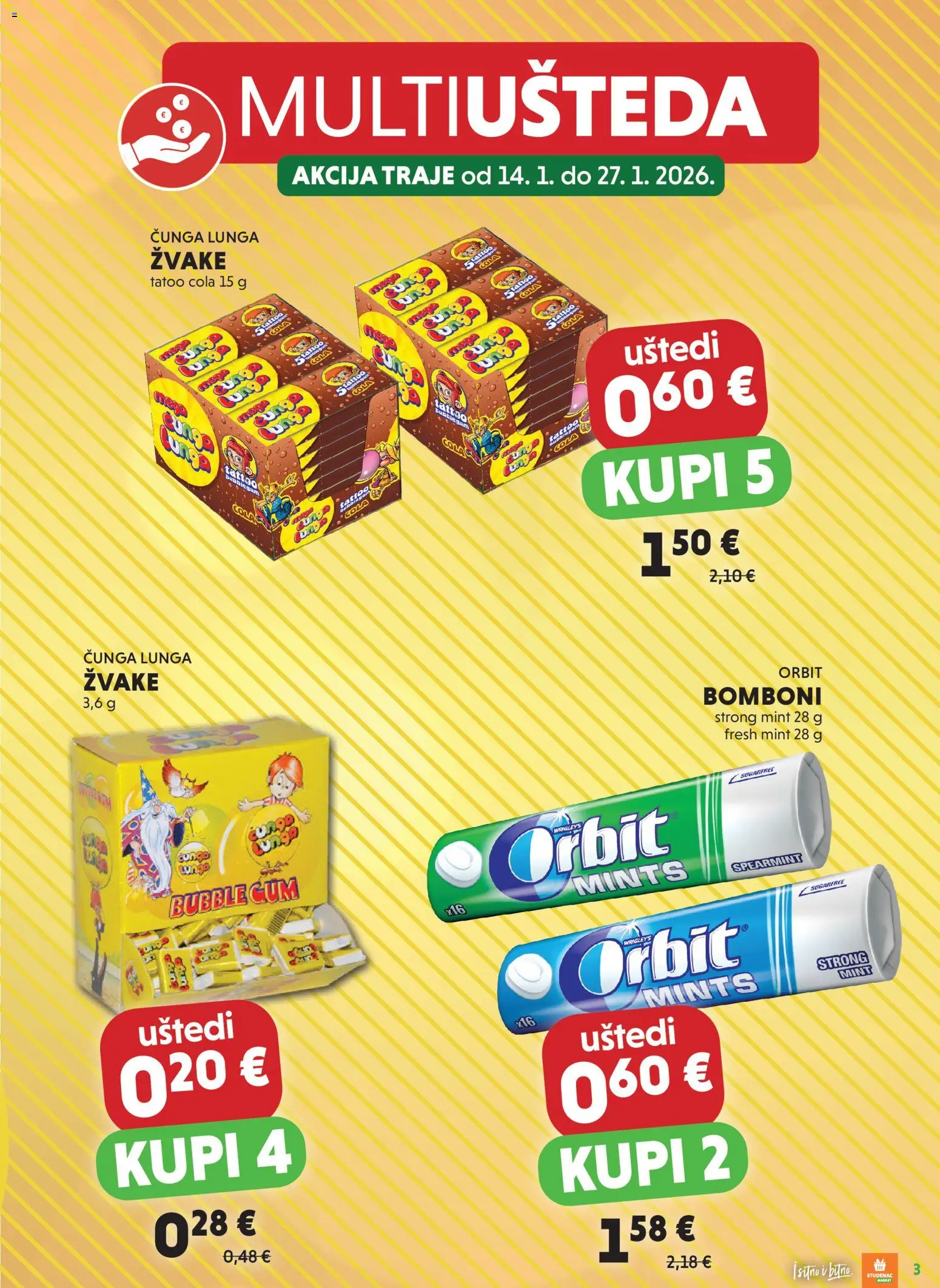 Studenac katalog | vrijedi od 14.01.2026 | Stranica: 3 | Proizvodi: Bomboni