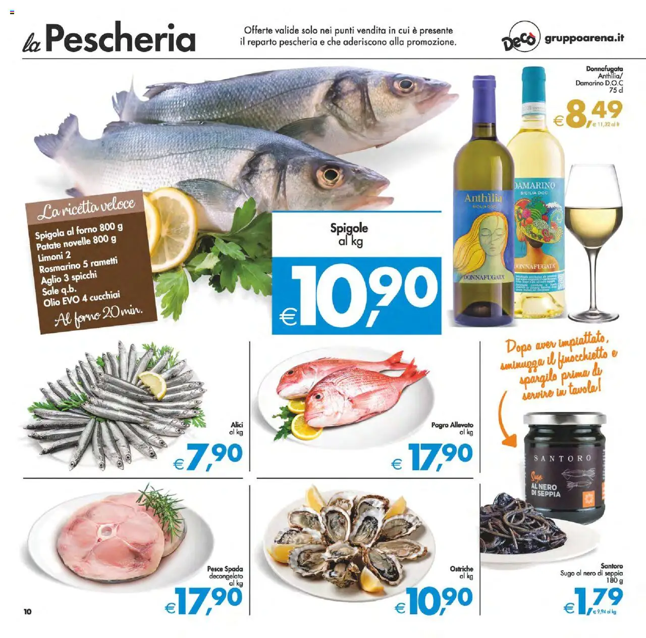 Volantino Decò del 12.08.2025 | Pagina: 10 | Prodotti: Rosmarino, Pesce, Olio, Pesce spada