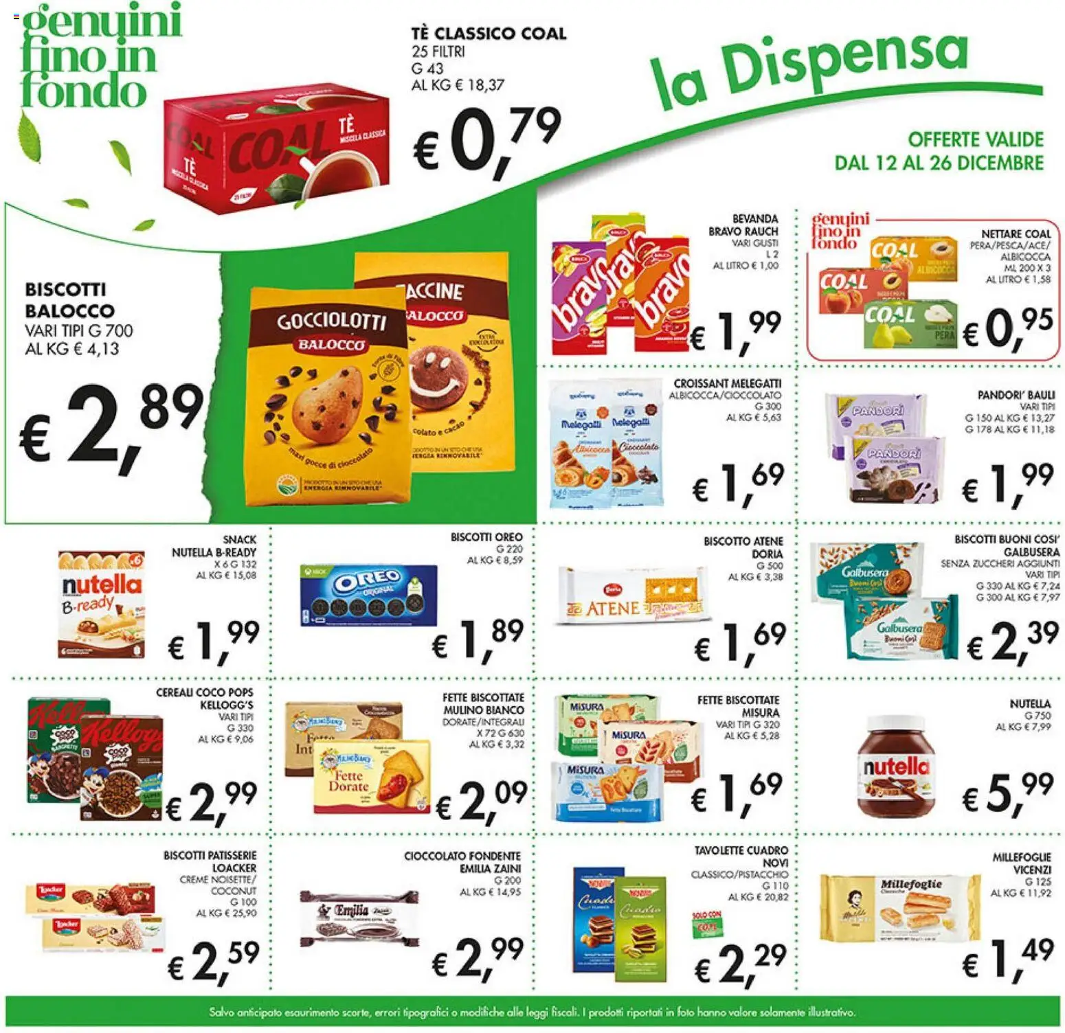 Volantino Coal del 12.12.2025 | Pagina: 17 | Prodotti: Cereali, Biscotti, Nutella, Croissant