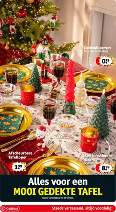 Cocktail servet, 25 x 25 cm, 20 stuks - Voorbeeld van een folder van Kruidvat, geldig van 08.12.2025 | Pagina: 9 | Producten: Tafel, Kaars, Servet