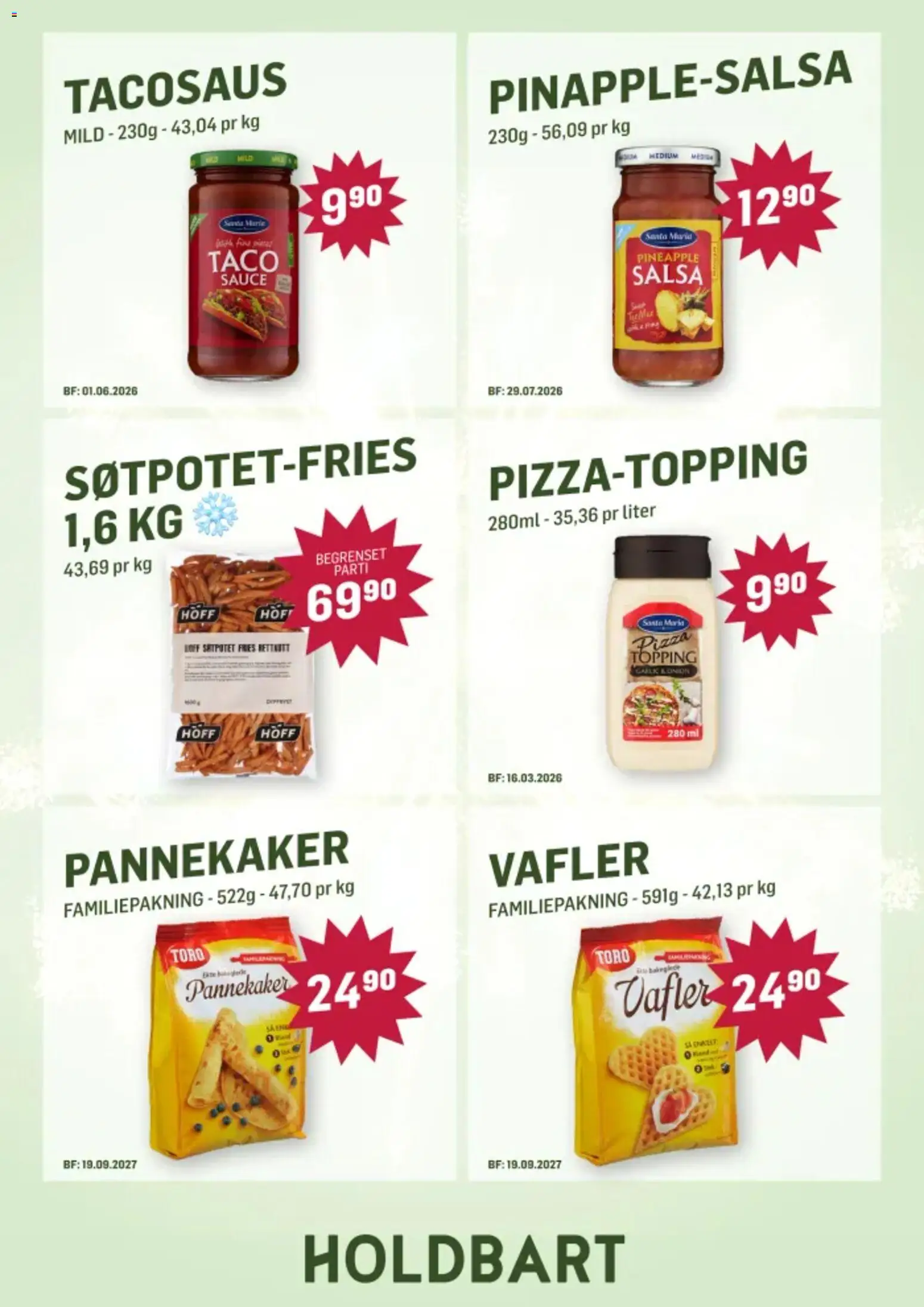 {H1} | Side: 5 | Produkter: Pizza, Set oale, Skrue, Taco