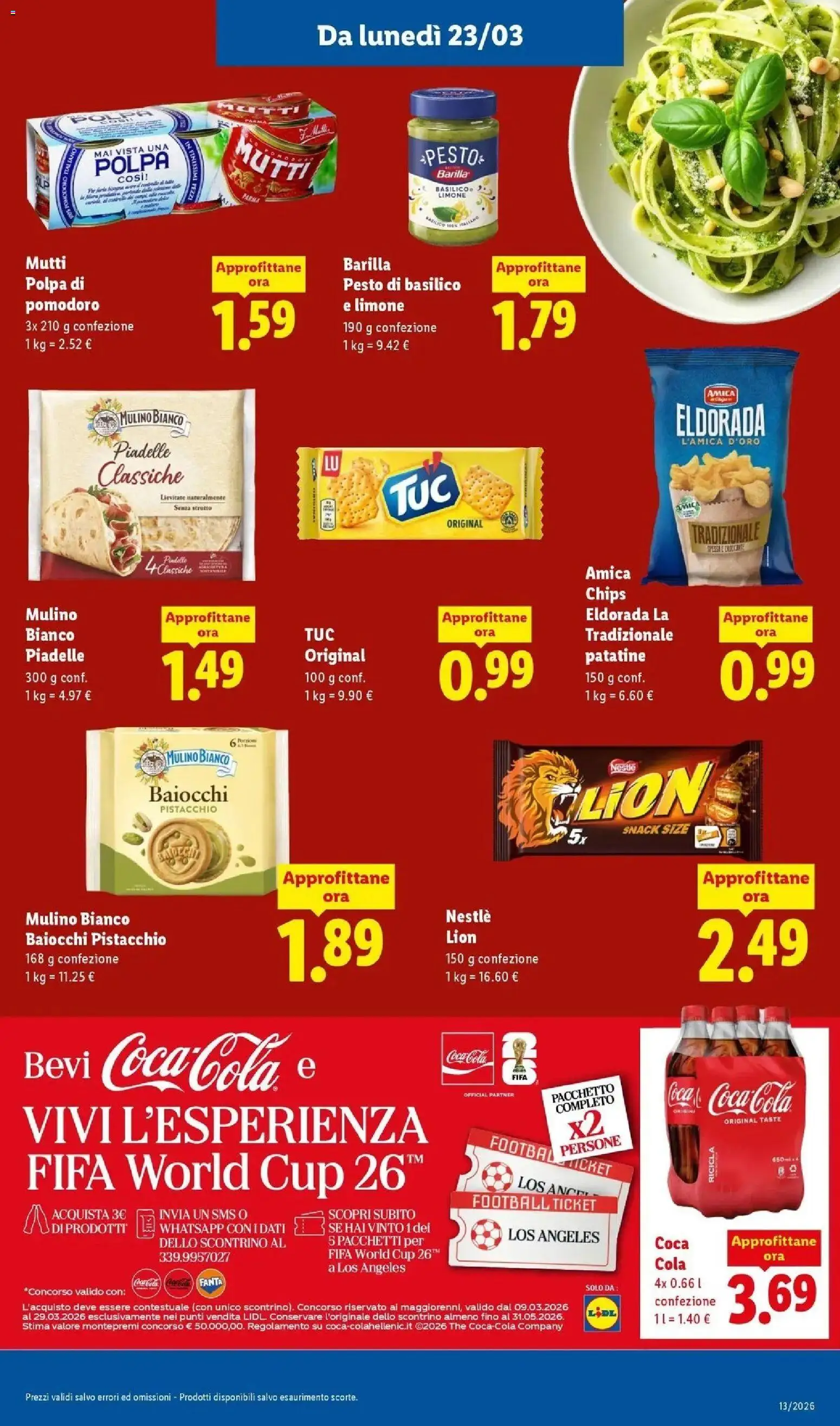Volantino Lidl del 23.03.2026 | Pagina: 13 | Prodotti: Patatine, Pesto, The, Mutti