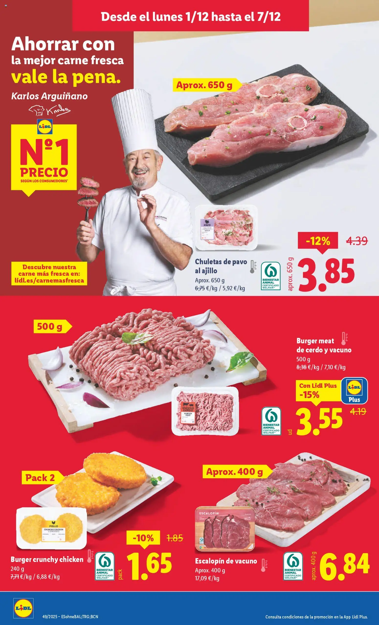 Lidl folleto │ válido desde el 01.12.2025 | Página: 8 | Productos: Chuletas de pavo, Cerdo