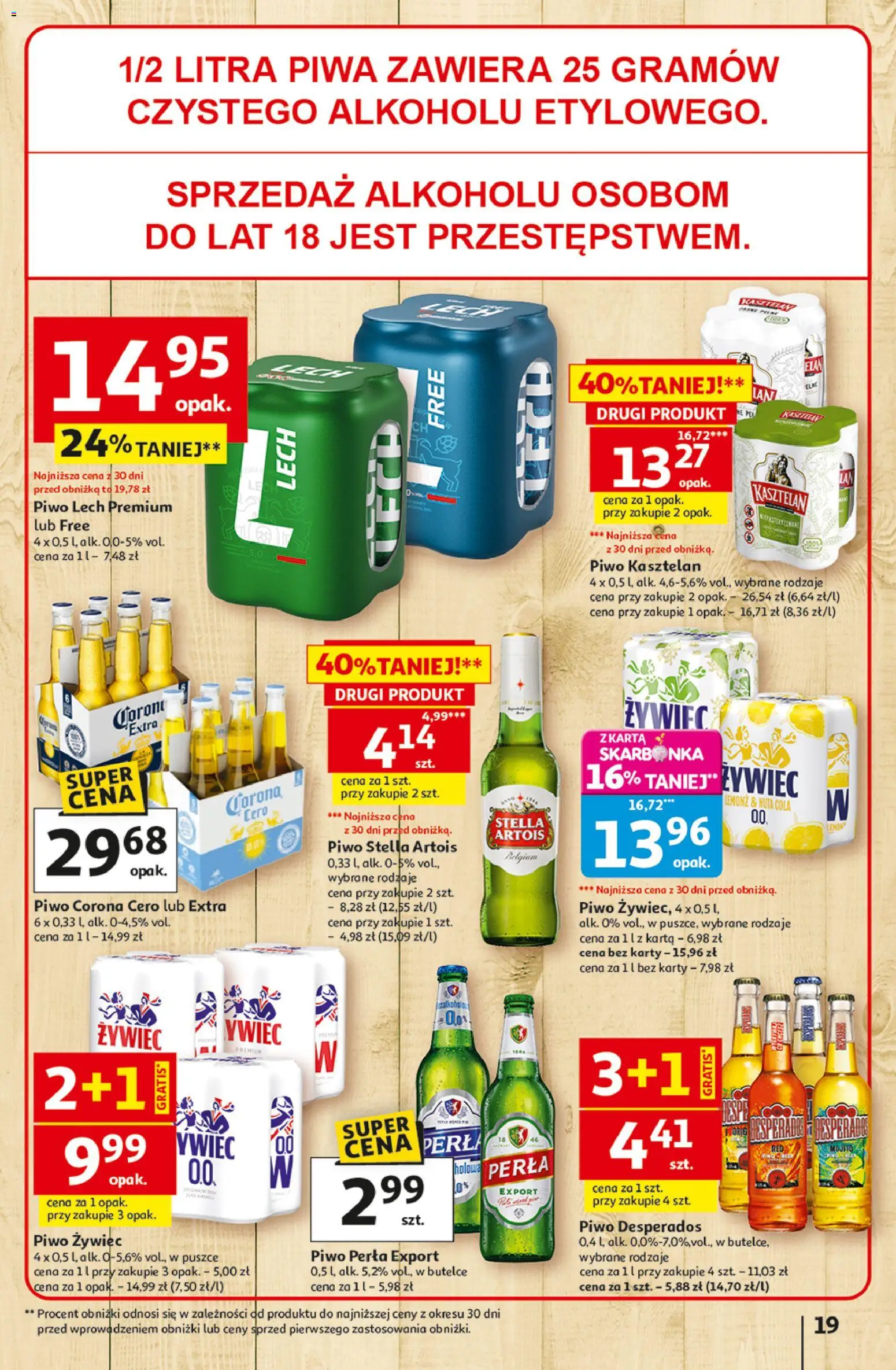 Auchan gazetka - 30 Lat Hipermarket od 29.04.2026 | Strona: 19 | Produkty: Karta, Piwo perła, Piwo Desperados, Piwo
