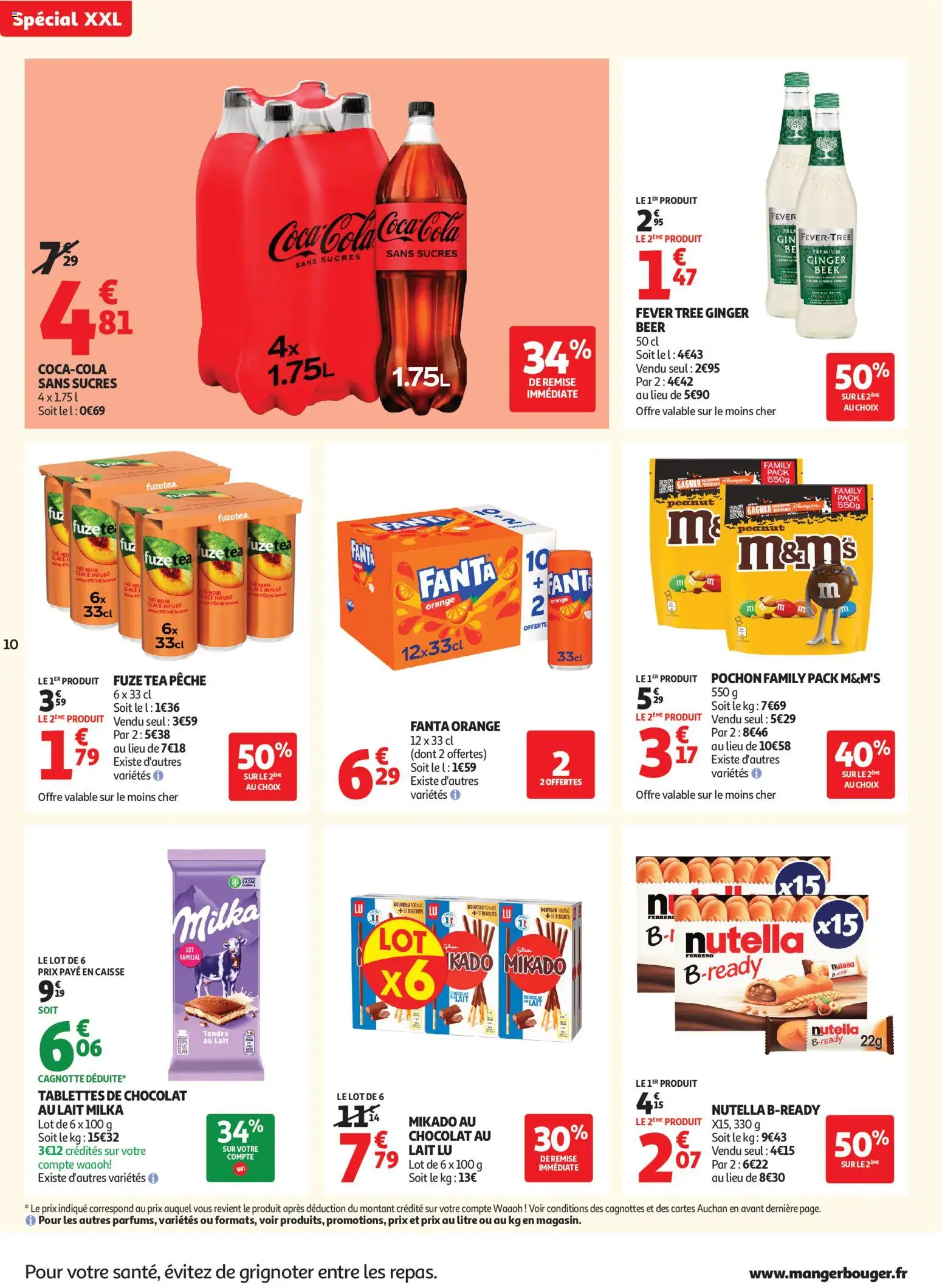 {H1} | Page: 10 | Produits: Pêche, Tablettes de chocolat, Lait, Biscuits