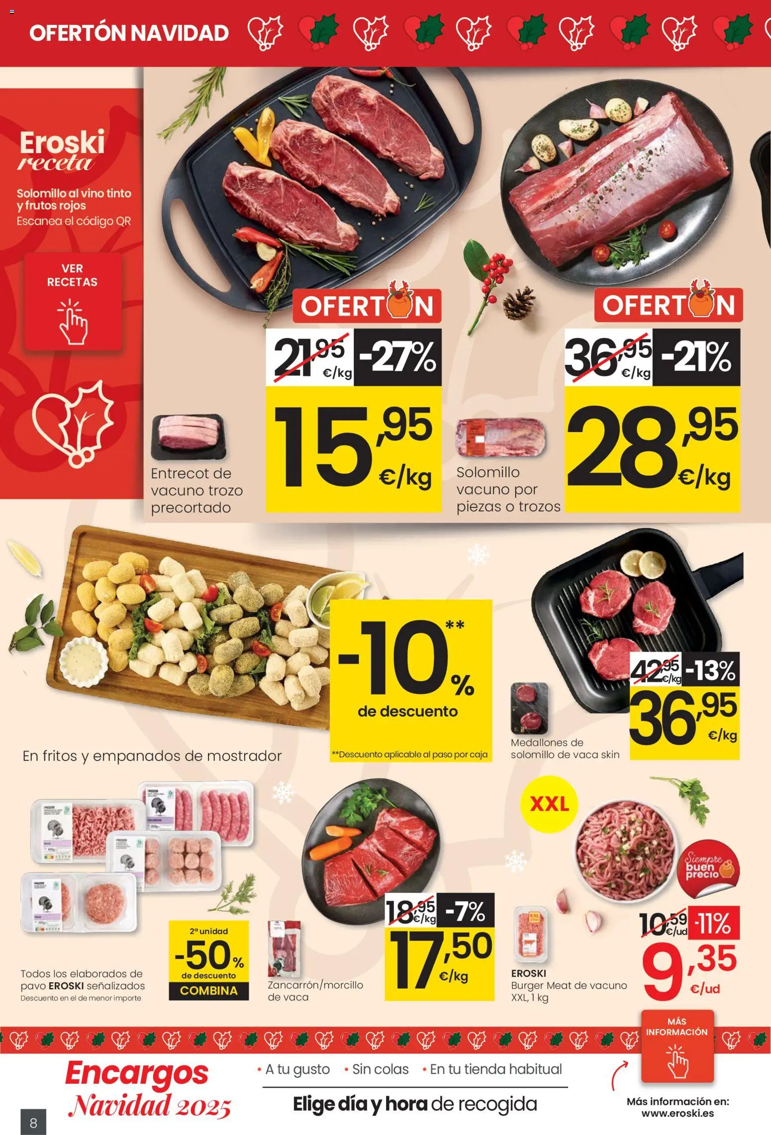 Eroski - Ofertón Navidad  │ válido desde el 27.11.2025 | Página: 8 | Productos: Medallones, Vino, Caja