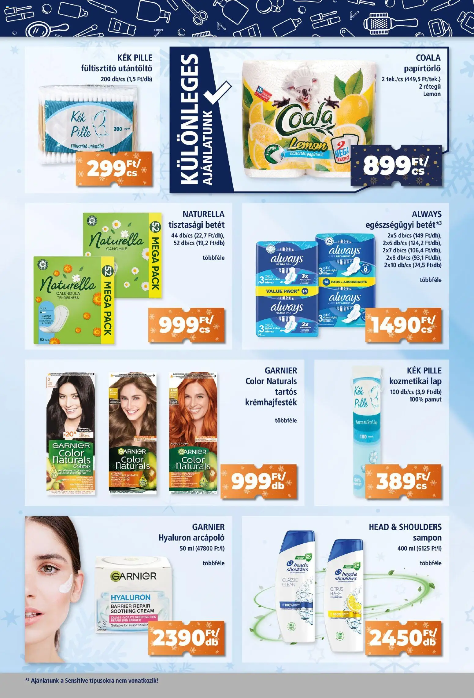 Goods Market akciós ujság - amely érvényes a következő dátumtól: 04.12.2025 | Oldal: 5 | Termékek: Papírtörlő, Fültisztító, Tisztasági betét, Sampon