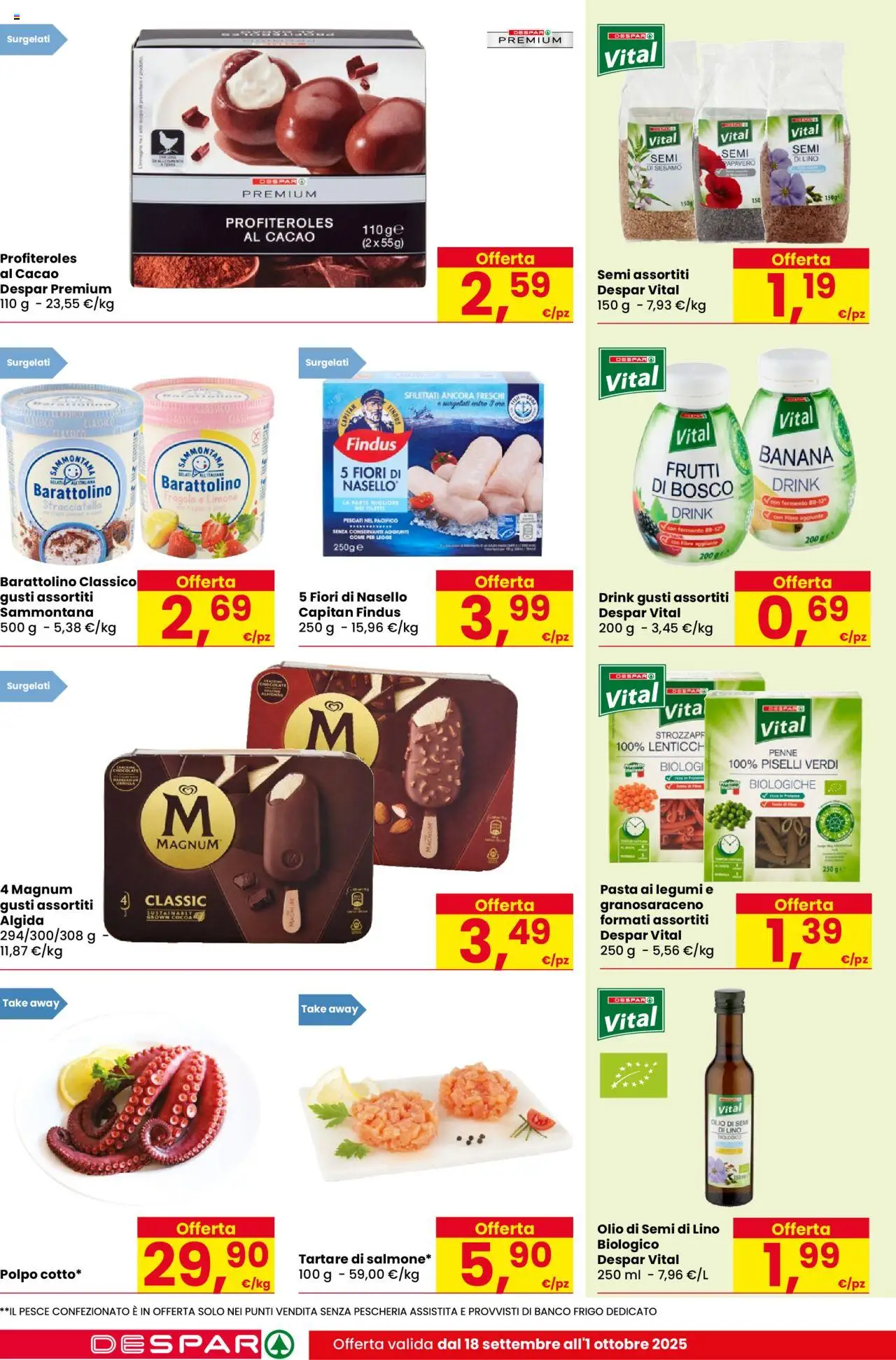 Volantino Despar del 18.09.2025 | Pagina: 14 | Prodotti: Pesce, Il pesce, Cacao, Nasello