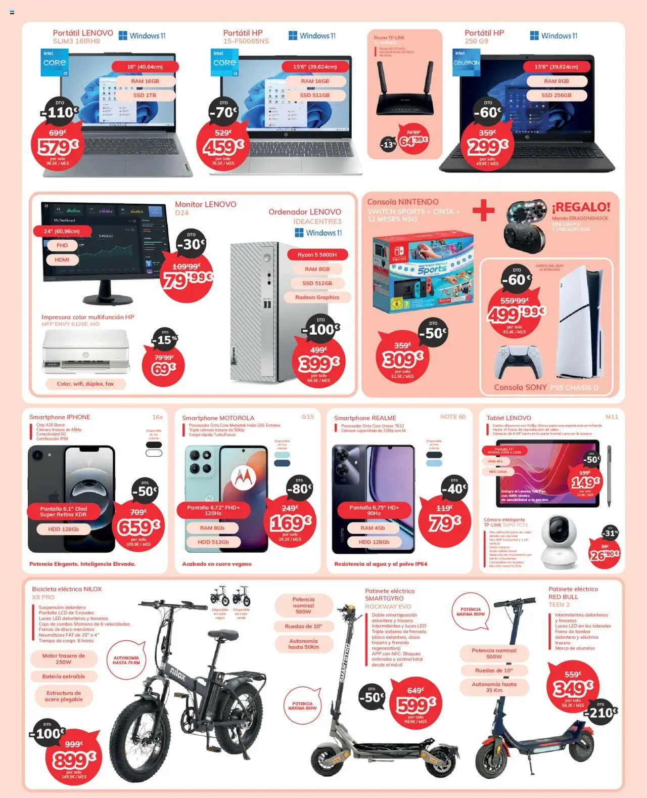 Mi Electro folleto │ válido desde el 01.08.2025 | Página: 4 | Productos: Bicicleta, Altavoces, Smartphone, Impresora