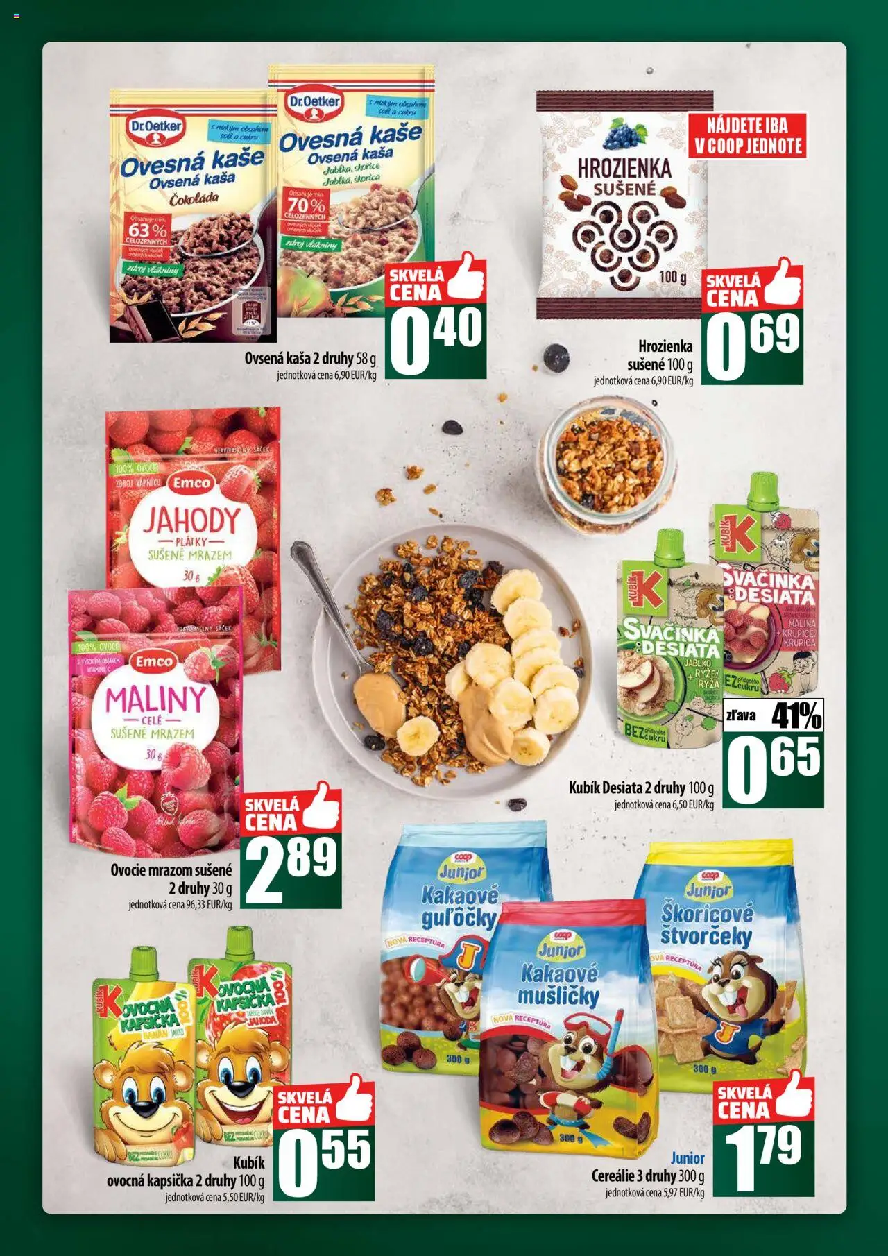 Nové COOP Jednota akcie – leták je platný od 16.10.2025 | Strana: 34 | Produkty: Čokoláda, Hrozienka, Maliny, Ovocie