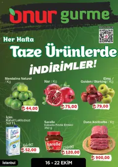 16.10.2025 tarihinden itibaren geçerli olan Onur Market kataloğu önizlemesi