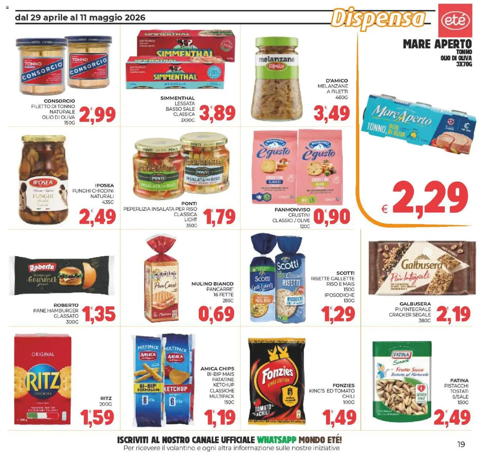 Volantino Eté del 29.04.2026 | Pagina: 19 | Prodotti: Pane, Patatine, Olive, Funghi