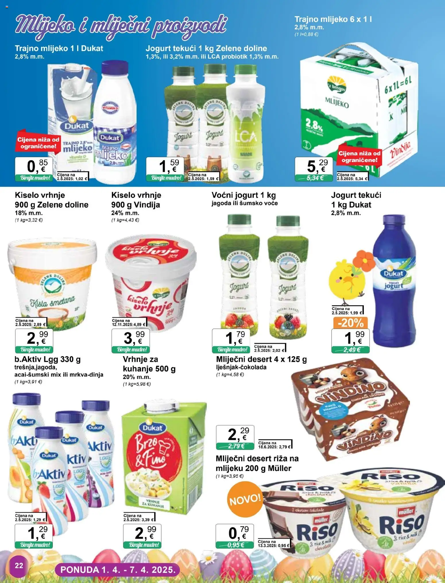 KTC katalog | vrijedi od 01.04.2026 | Stranica: 22 | Proizvodi: Vindija, Jogurt, Voćni jogurt, Kiselo vrhnje