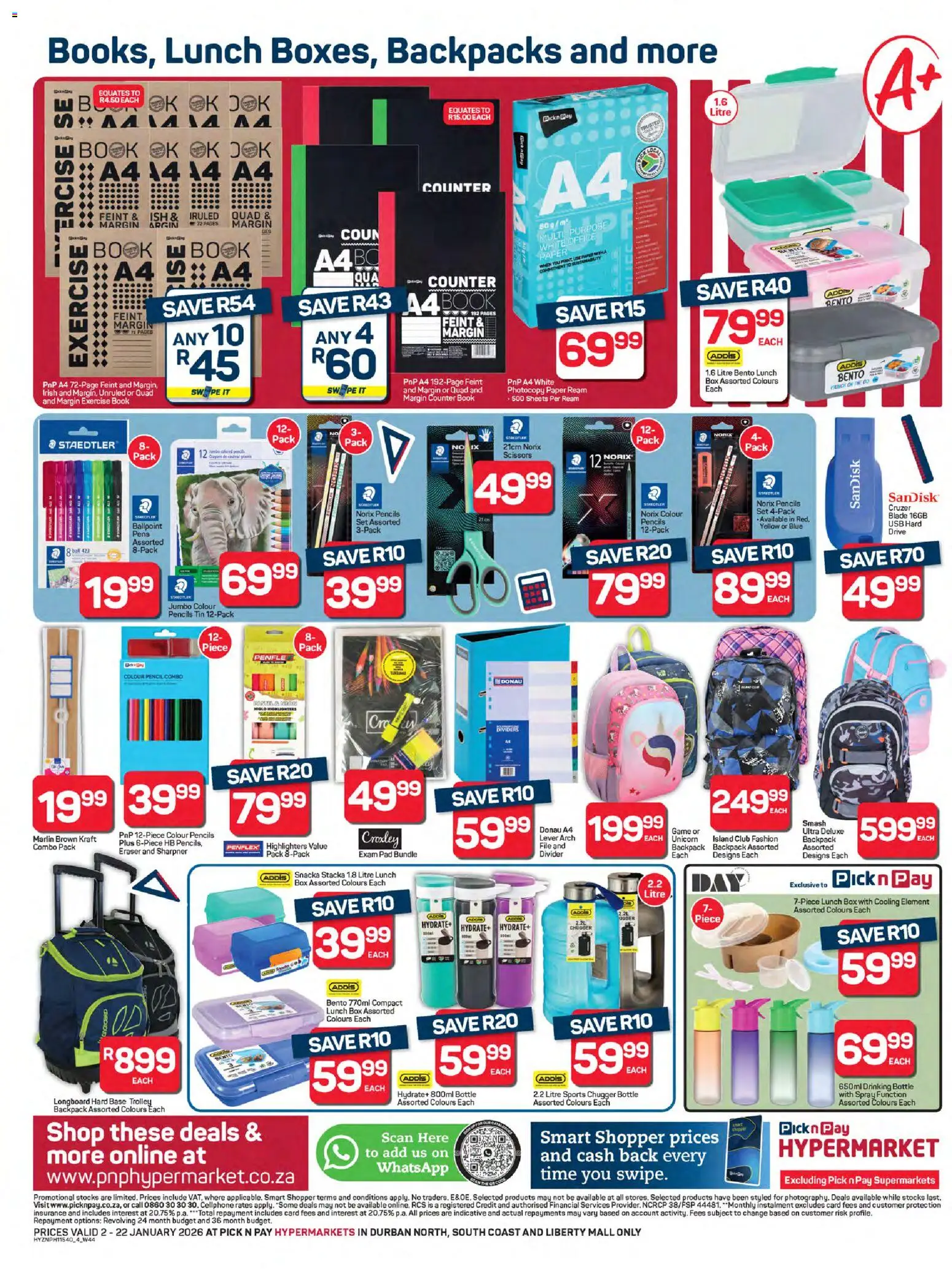 New Pick n Pay catalogue – valid from 02.01.2026 | Page: 4 | Products: Pencil, Arch, USB, Hard drive
