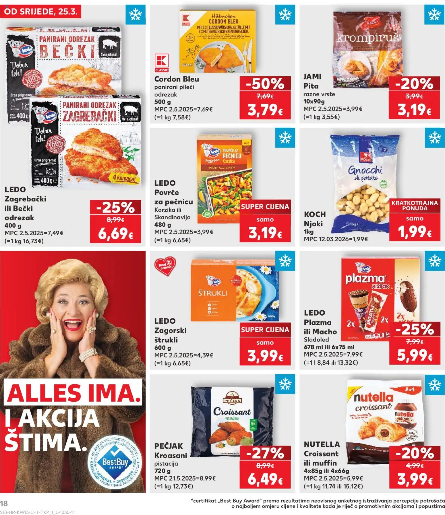 Kaufland katalog | vrijedi od 25.03.2026 | Stranica: 18 | Proizvodi: Svinjetina, Njoki, Ledo, Povrće