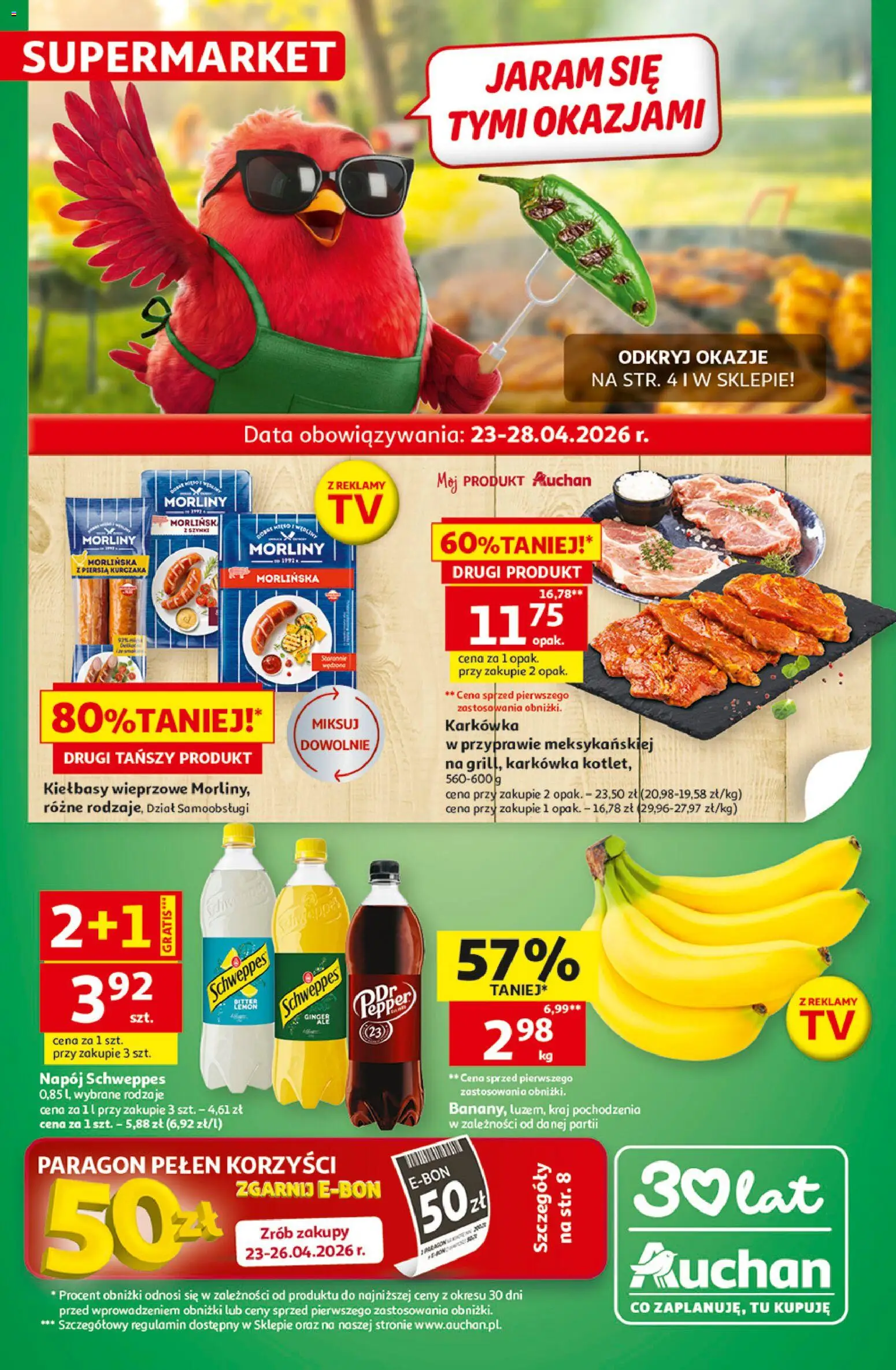 Auchan gazetka od 23.04.2026 | Strona: 1 | Produkty: Karkówka