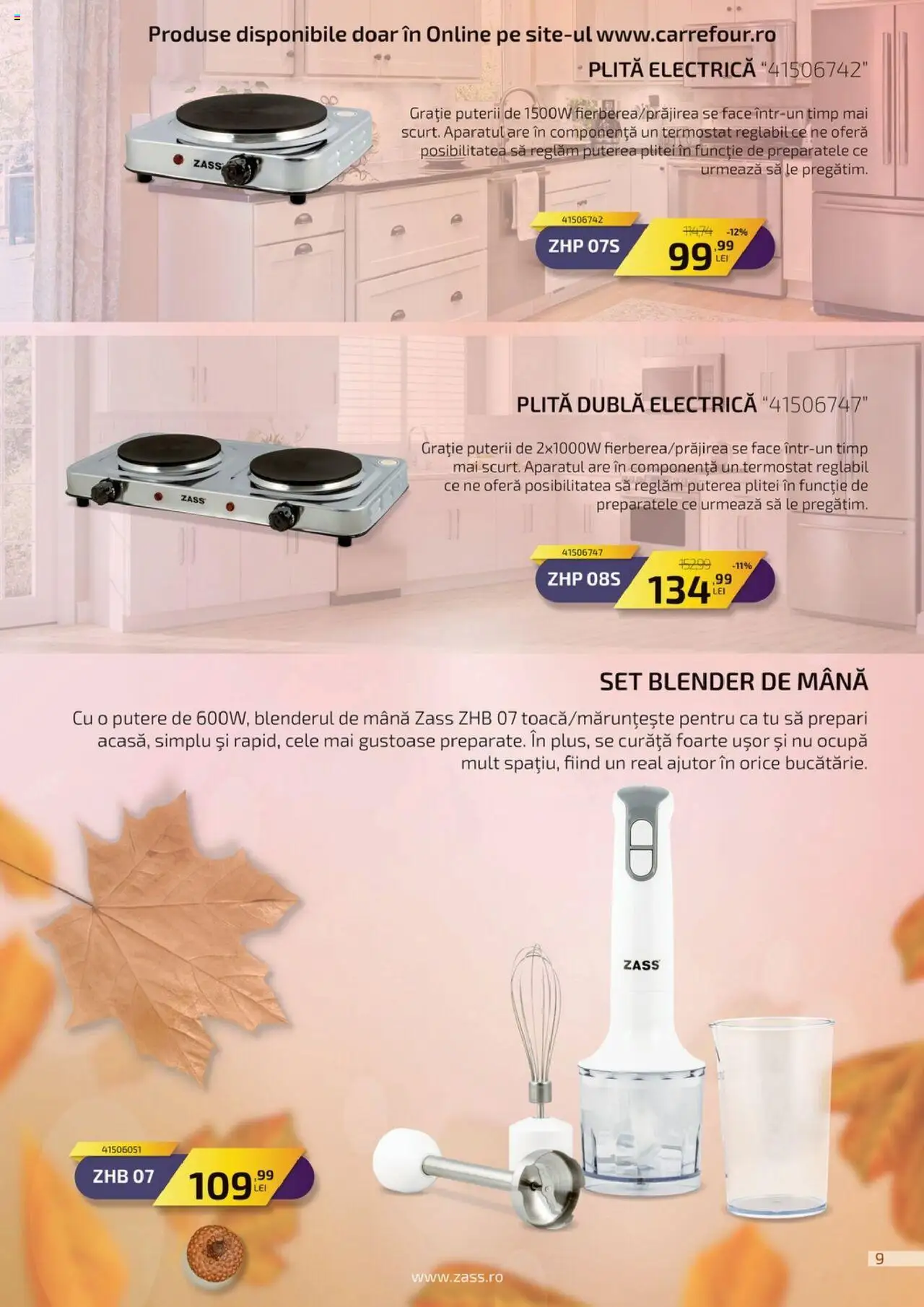 Noul catalog Carrefour – valabil de la 23.09.2025 | Pagină: 9 | Produse: Blender, Plită